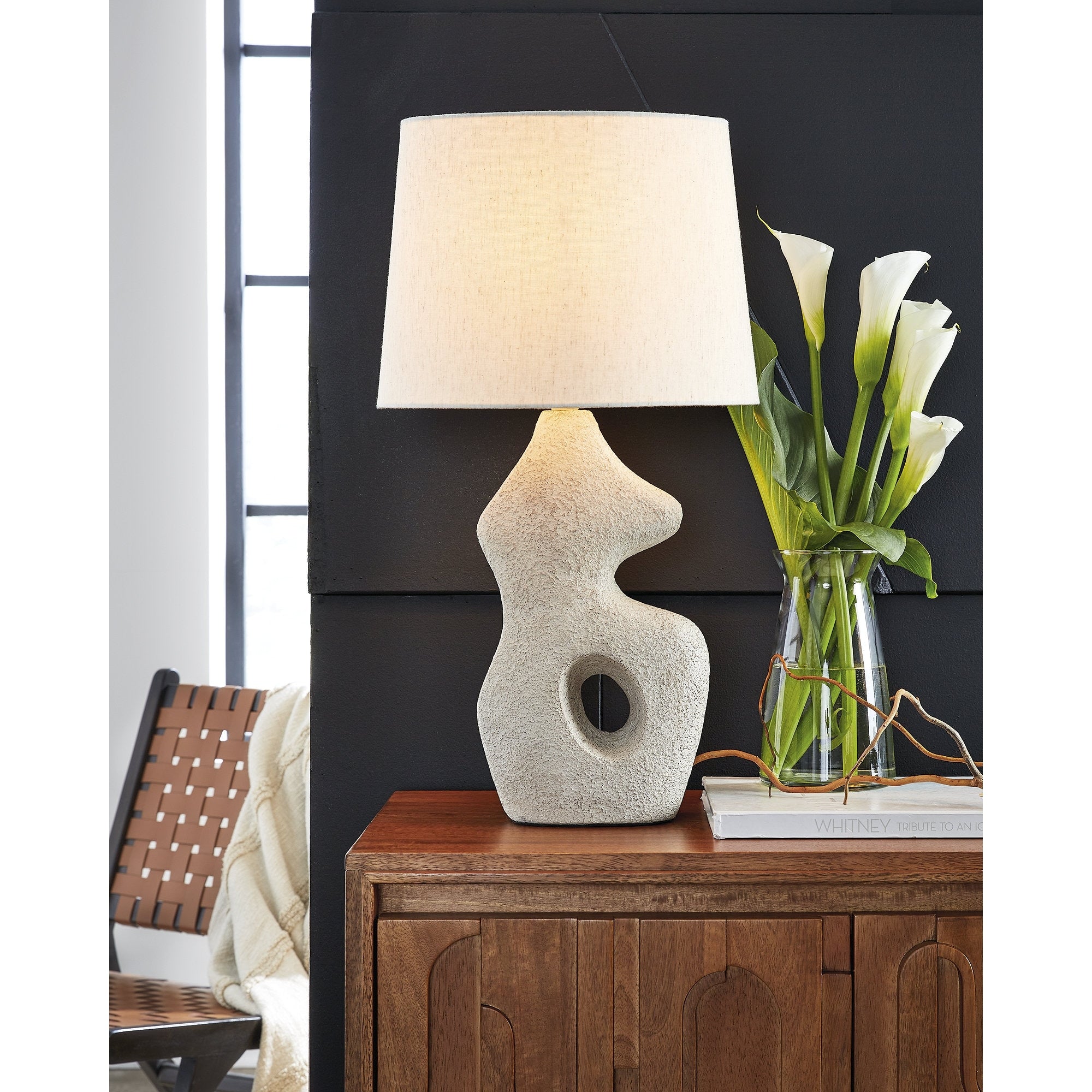 Signature Design by Ashley Chadrich Antique Beige Table Lamp (Set of 2) - 14 W x 10 D x 25.5 H