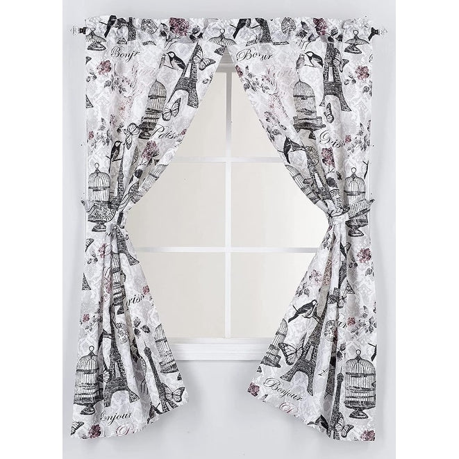 Printed Canvas Bathroom Window Curtains 54x58