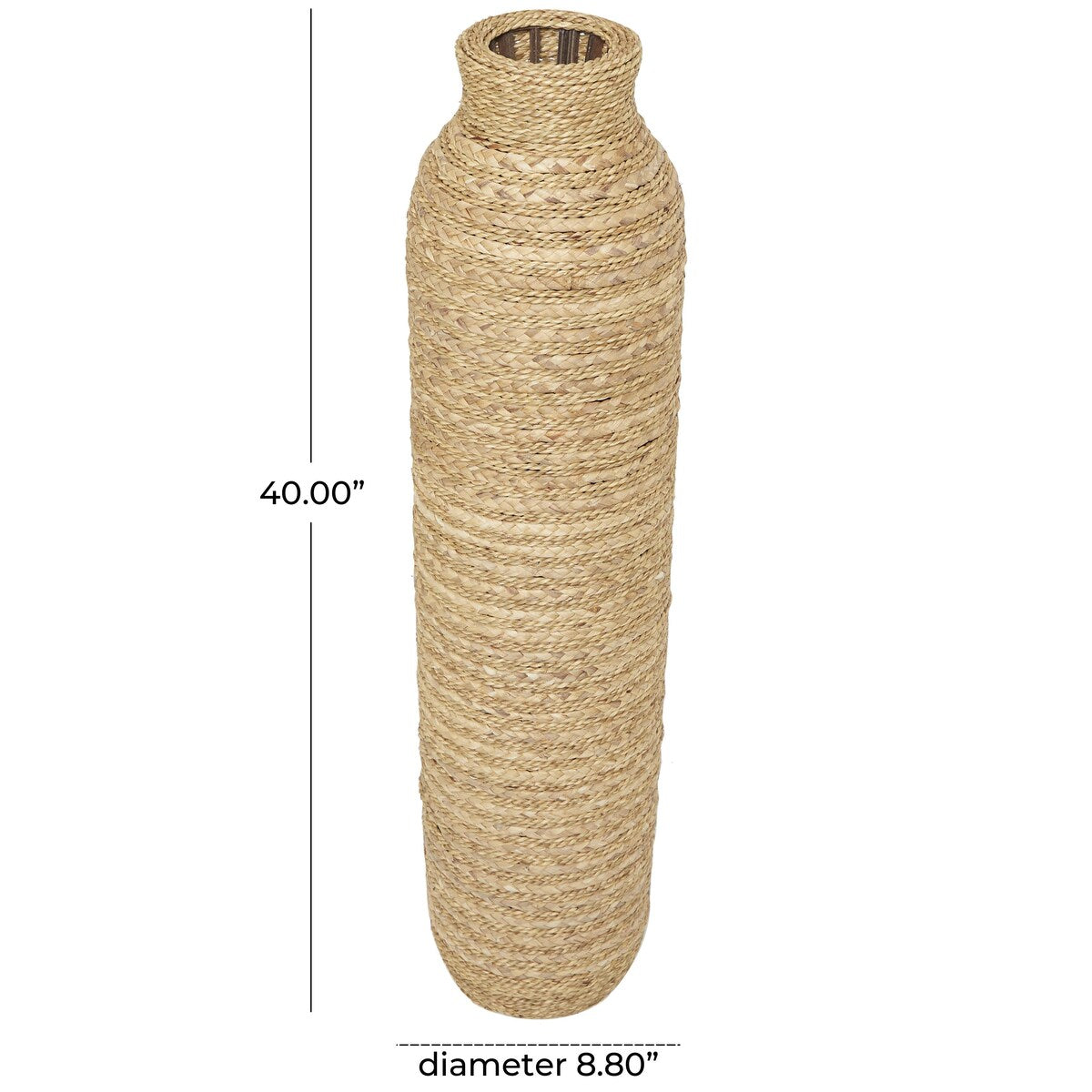 Seagrass Handmade Slim Woven Decorative Vase - Brown - Roche River Decor