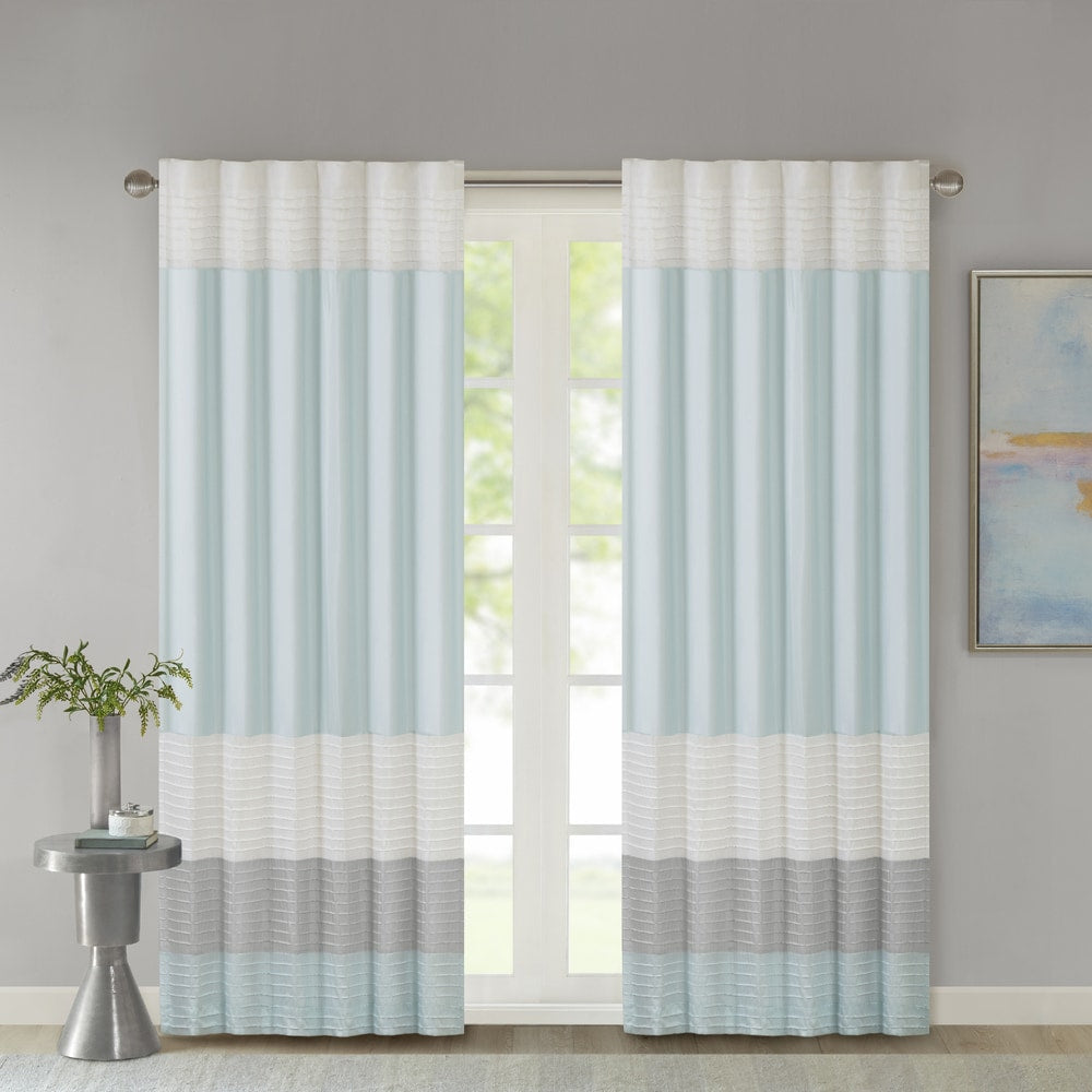 Madison Park Selma Polyoni Pintuck Single Window Curtain Panel