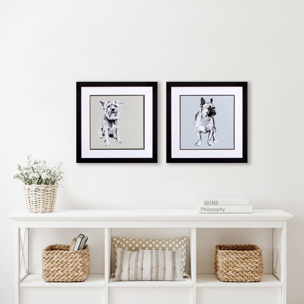 Modern Dog A S/2 Framed Art Under glass