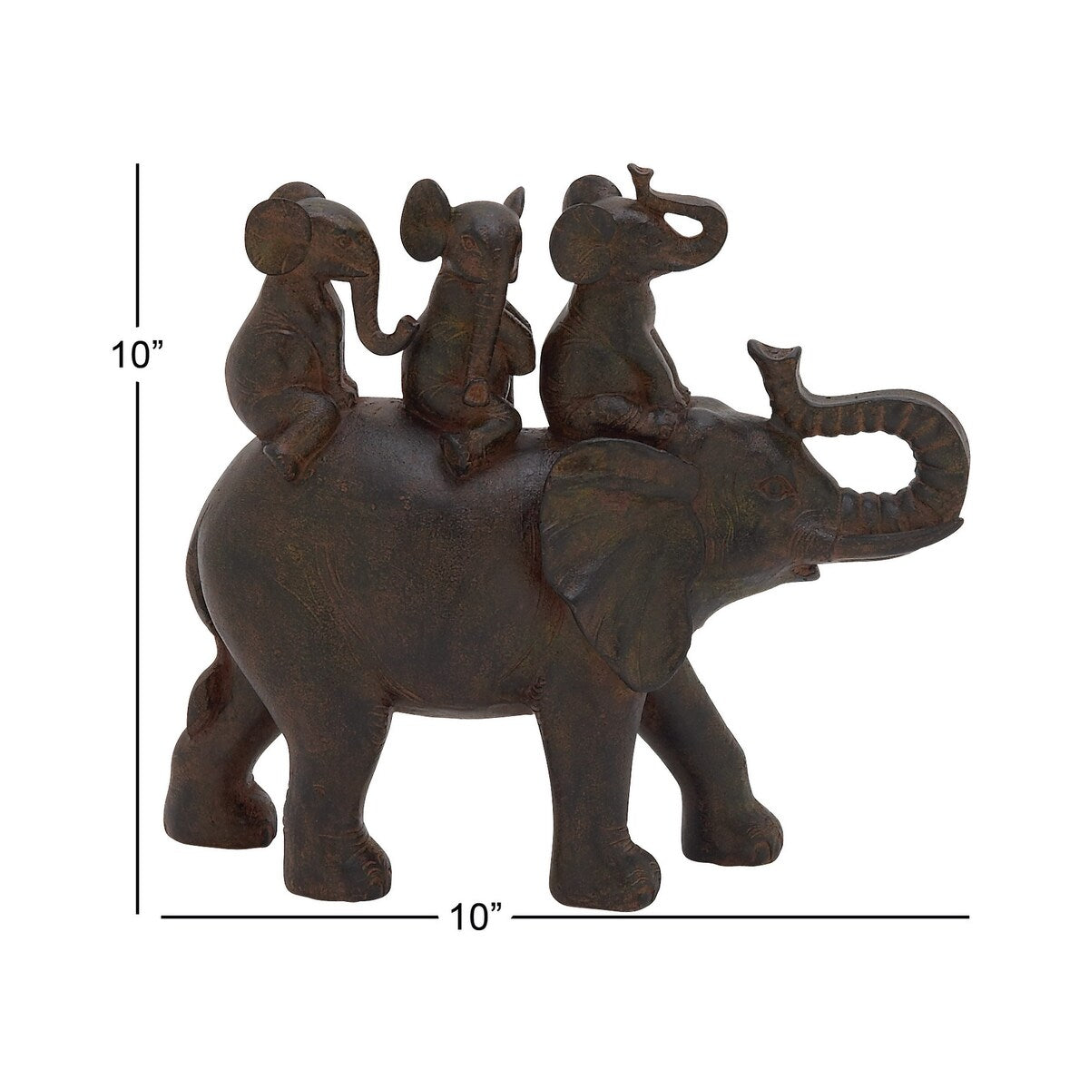 Polystone Elephant Decorative Sculpture - Brown - Roche River Decor