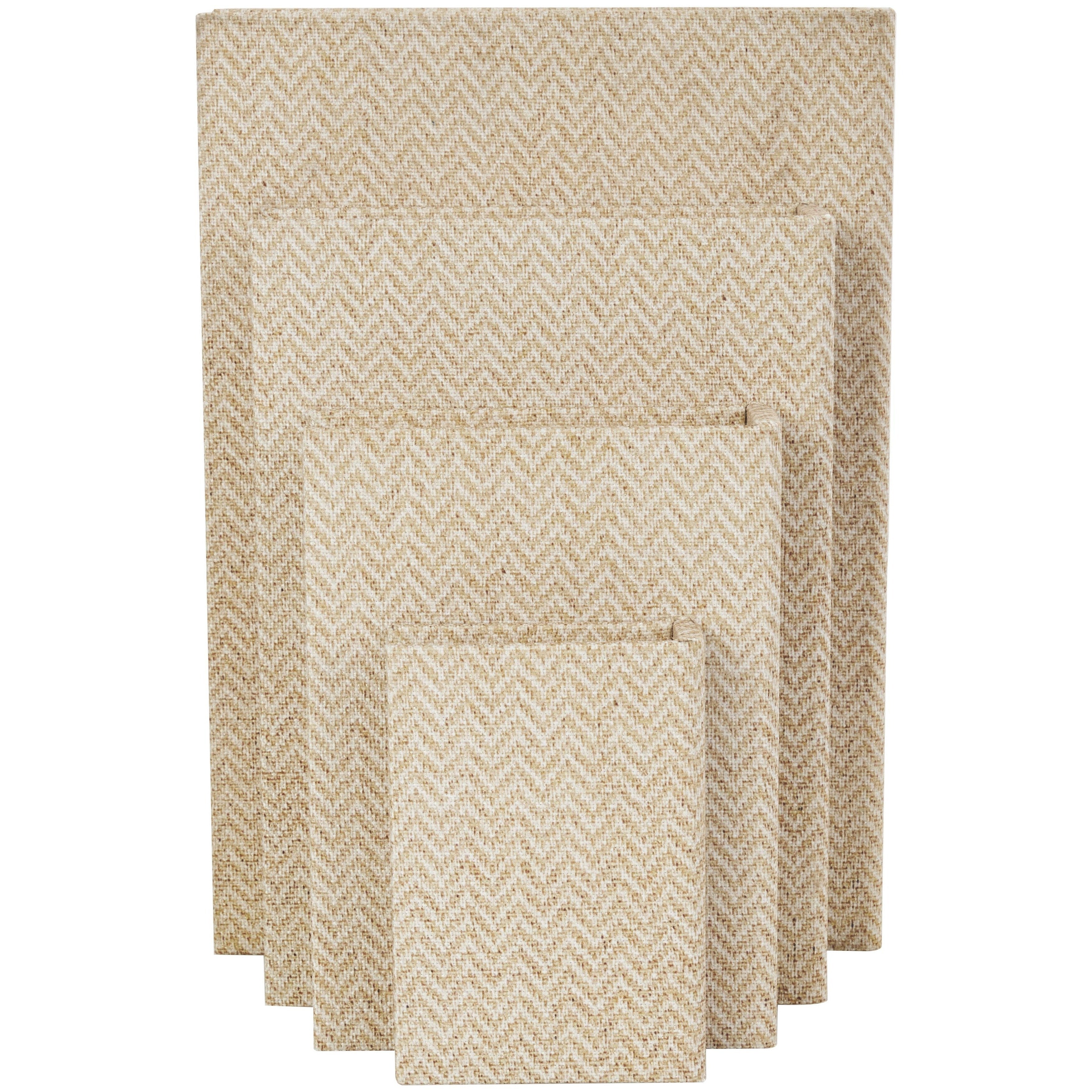 Linen Leather or Wooden Fabric Storage Book Decorative Box - Set of 3 or 4 Multi Colored - Roche River Decor