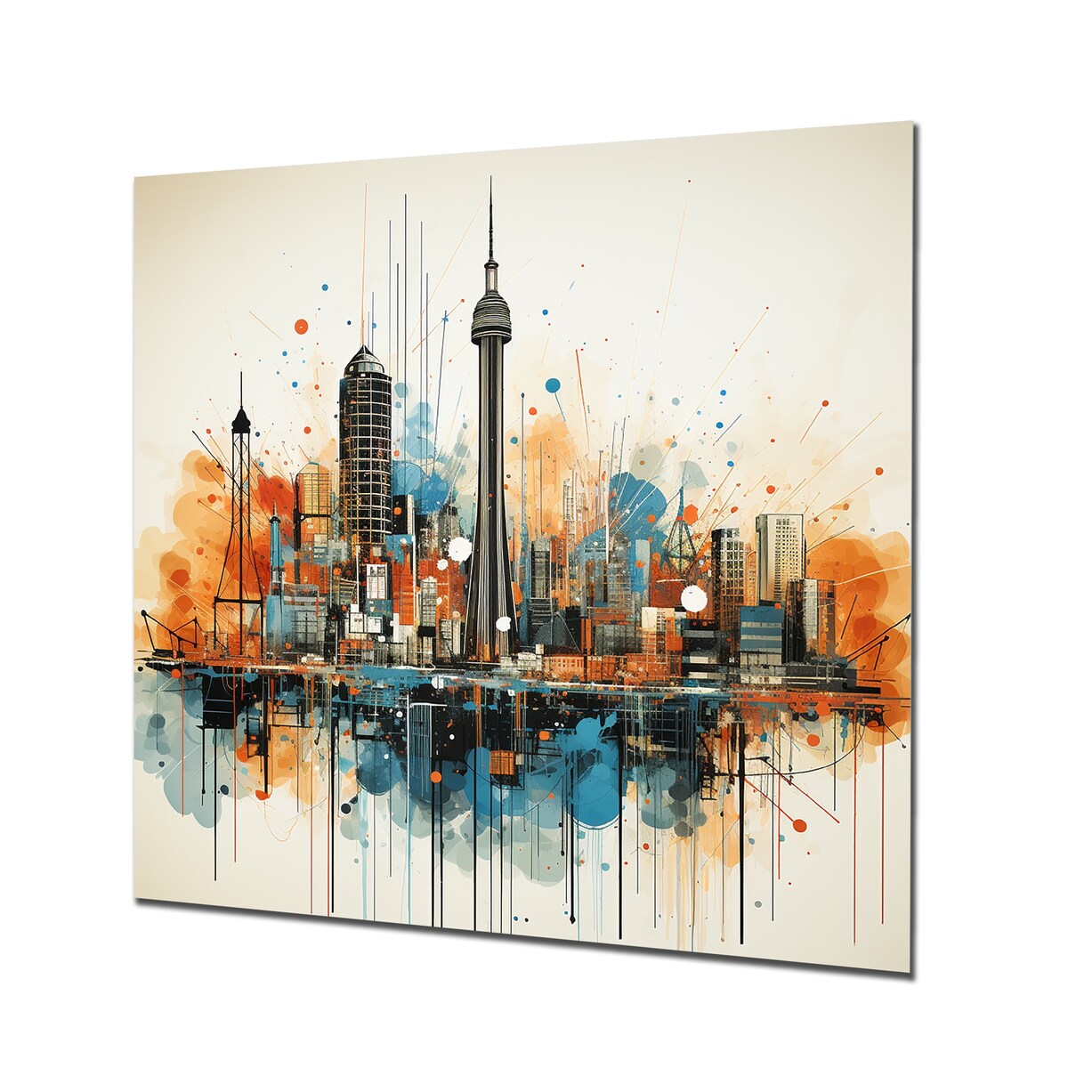 Designart Atlanta Cityscape Sunset III Atlanta Metal Wall Art - Blue Metal Wall Décor Industrial Metal Art Work