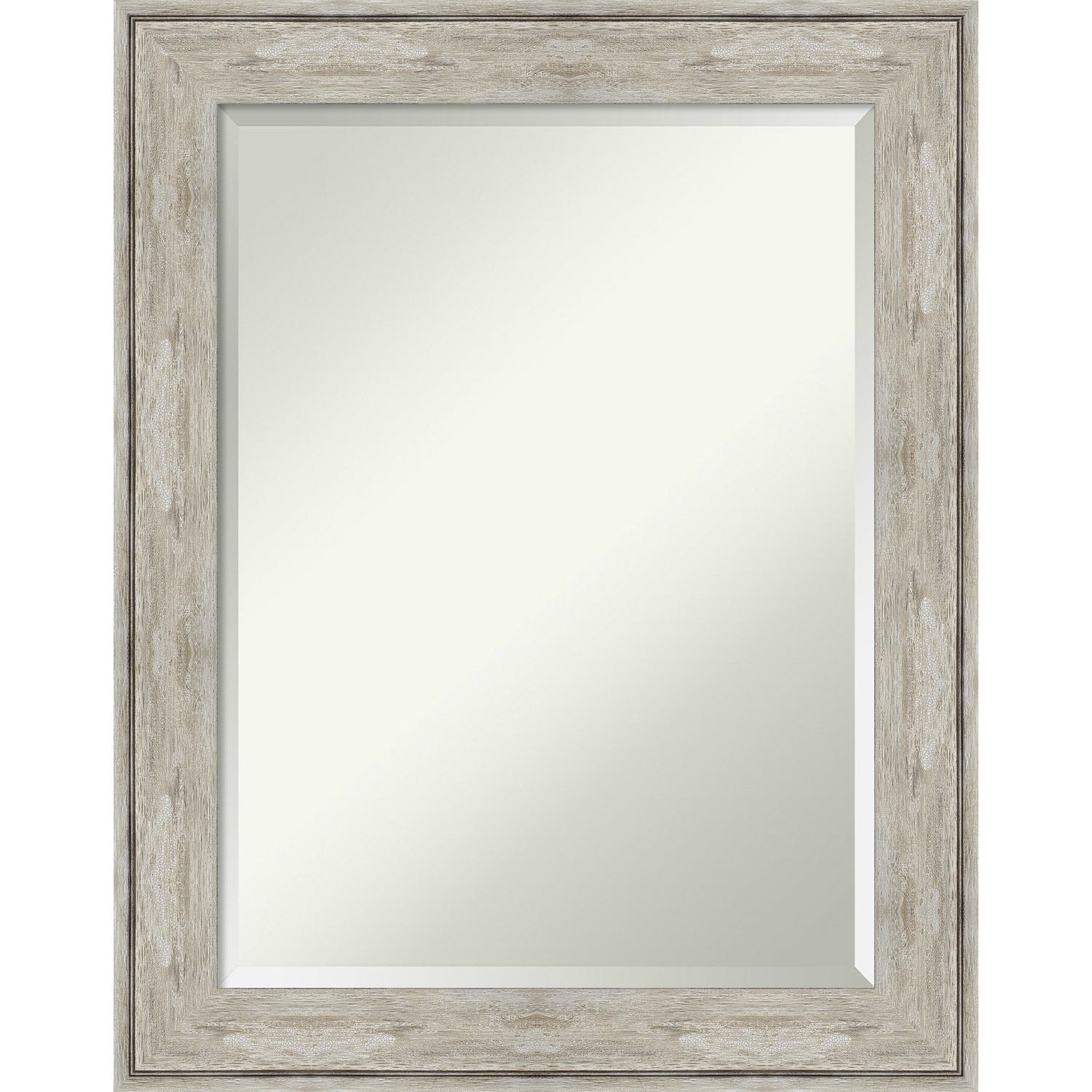 Beveled Bathroom Wall Mirror - Crackled Metallic Frame