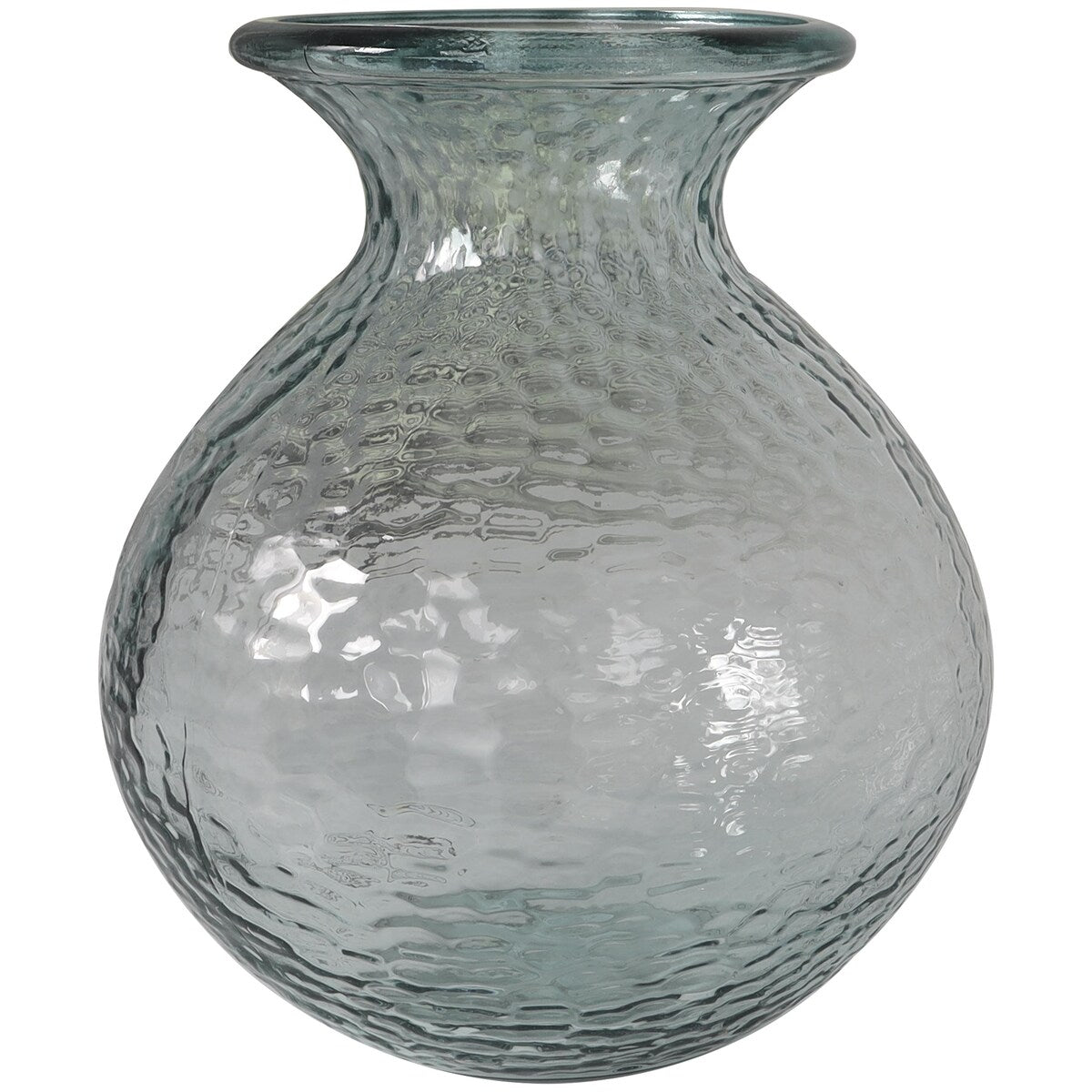 Recycled Glass Handmade Textured Decorative Vase - Clear - Roche River Decor