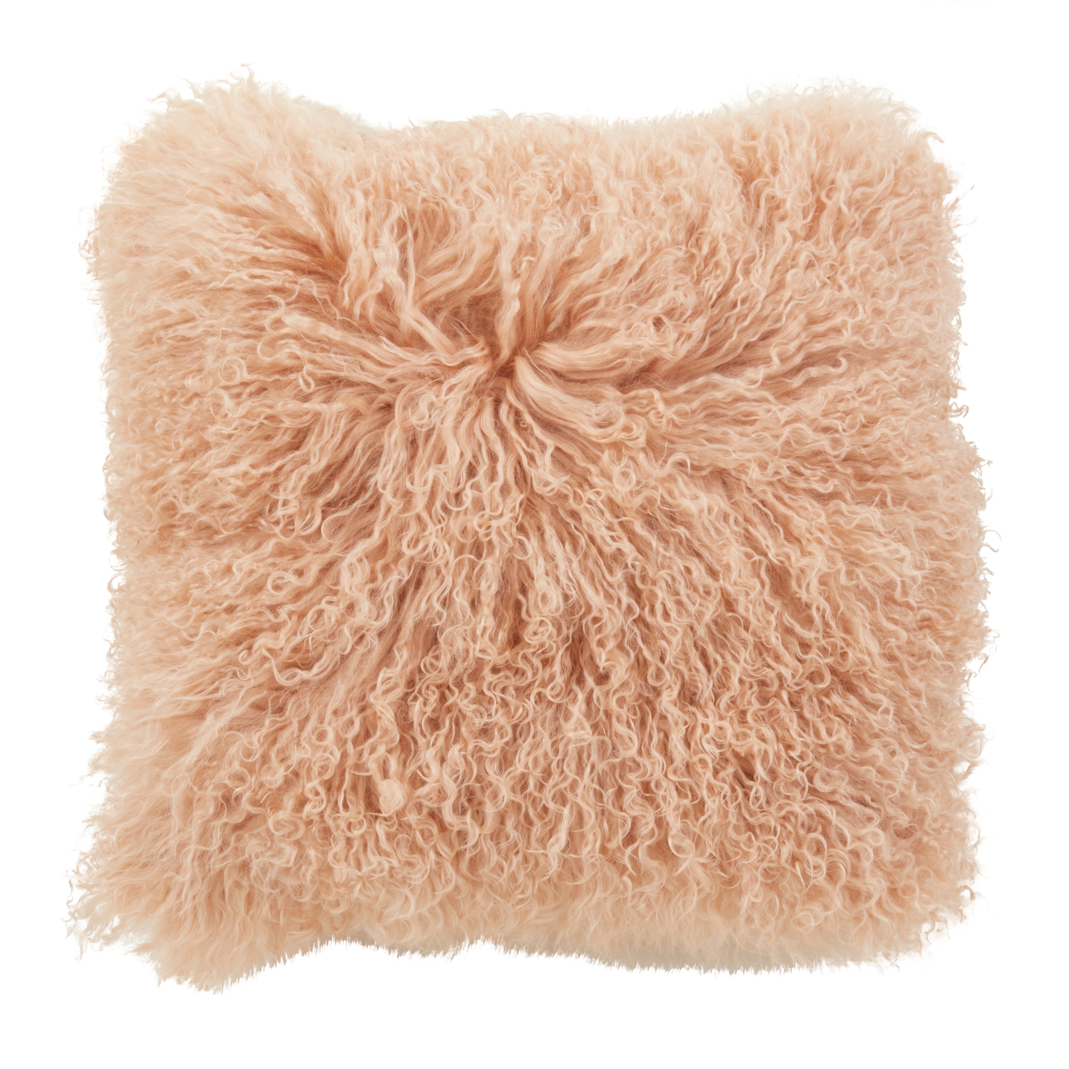 Wool Mongolian Lamb Fur Decorative Throw Pillow