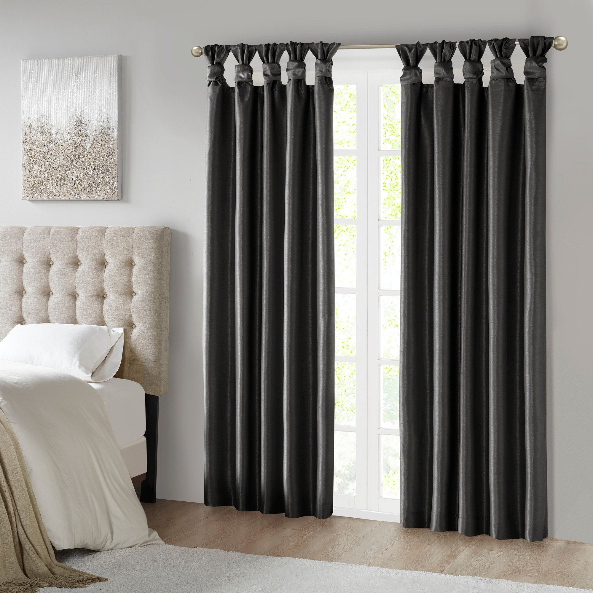 Madison Park Natalie Twist Tab Total Blackout Window Curtain Panel