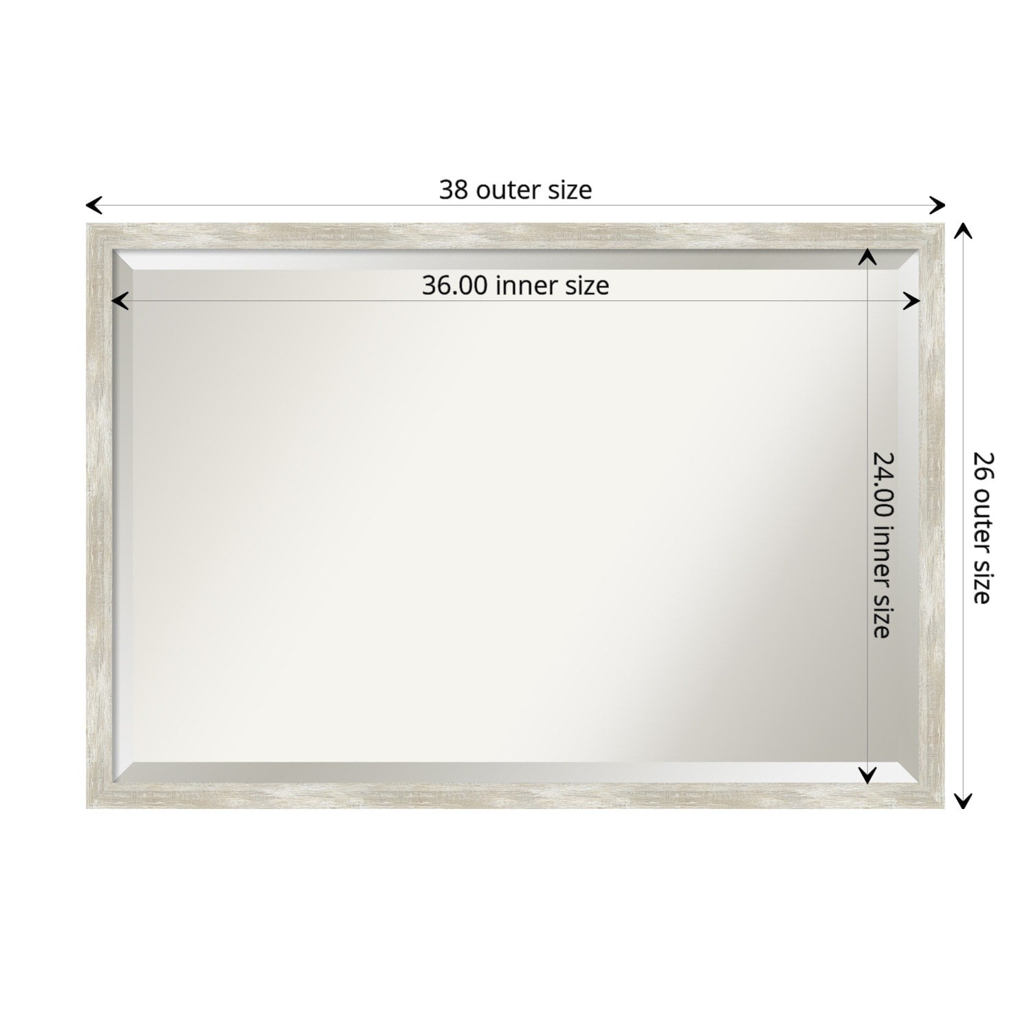 Beveled Bathroom Wall Mirror - Crackled Metallic Frame