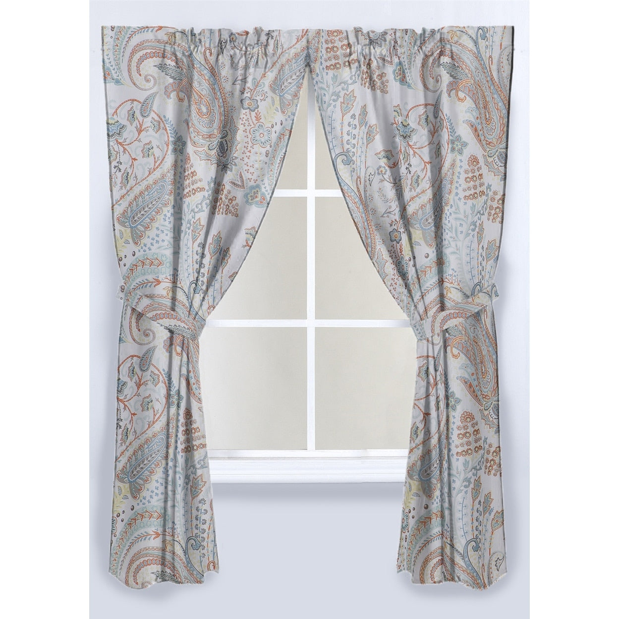 Printed Canvas Bathroom Window Curtains 54x58