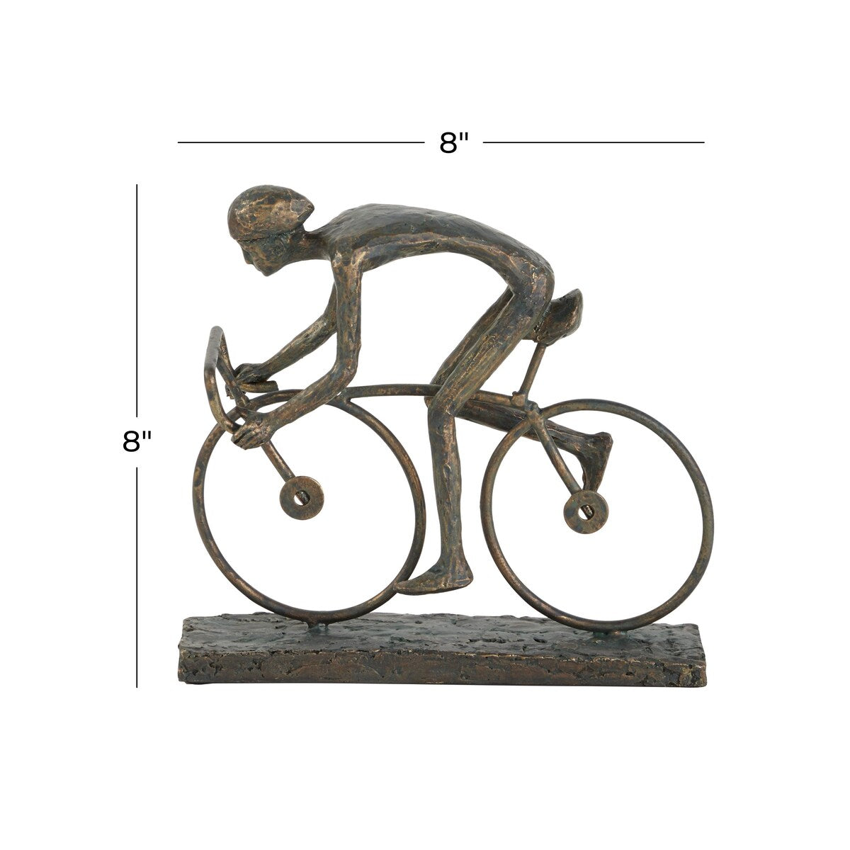 Polystone People Decorative Sculpture with Bike - Bronze - Roche River Decor