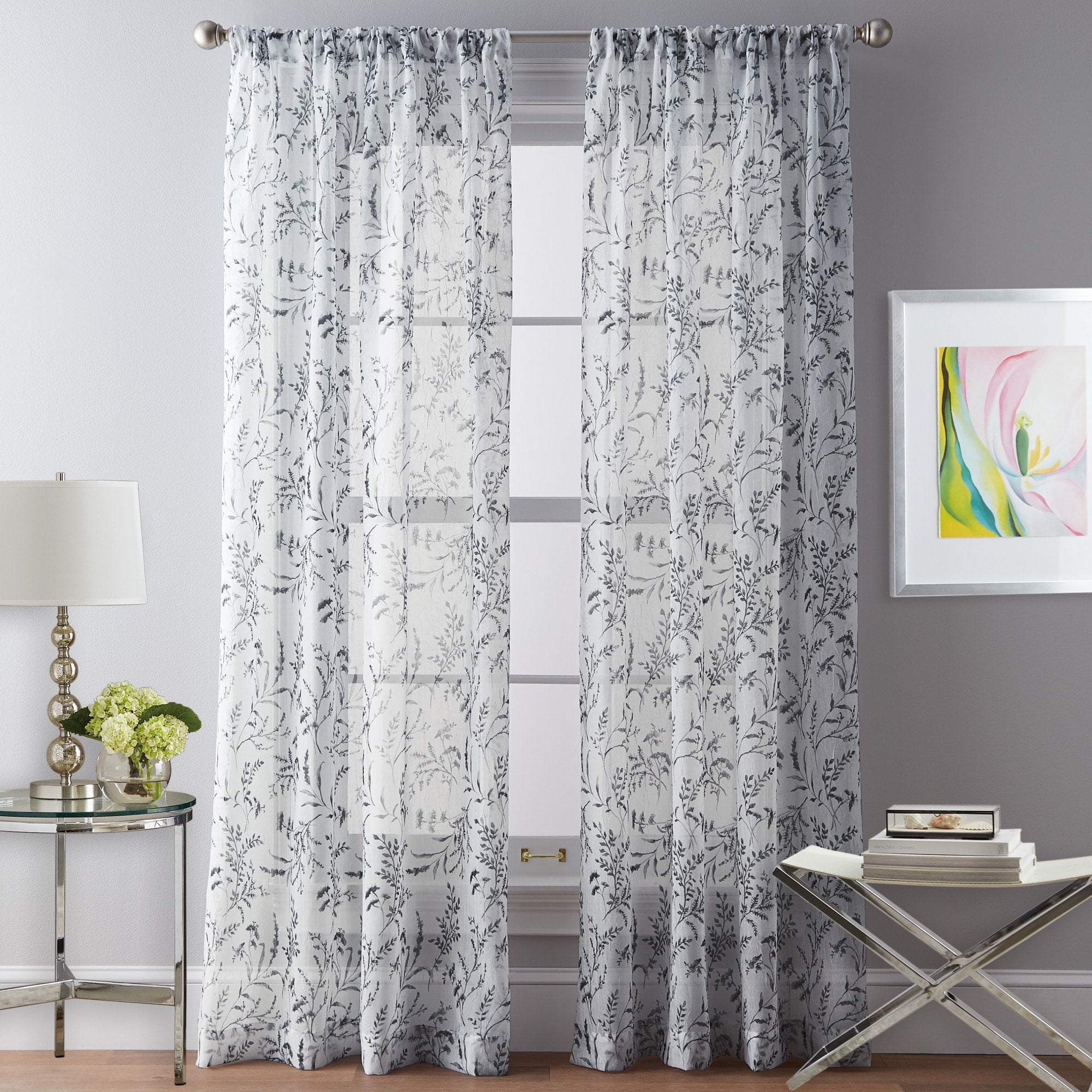 Santa Barbara Voile Rod Pocket Curtain Panel