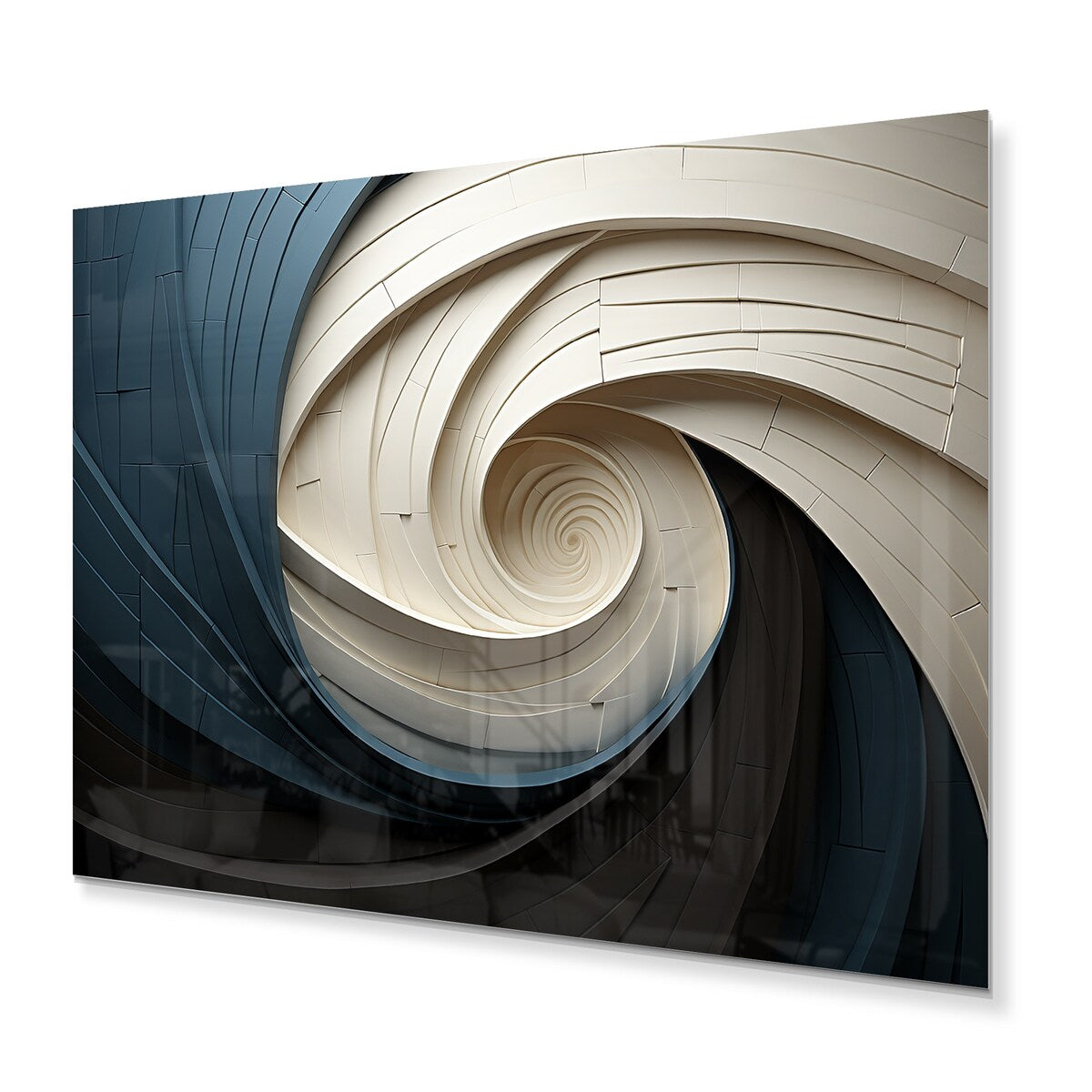 Designart Geometric Spiral I Abstract Spirals Metal Large Print