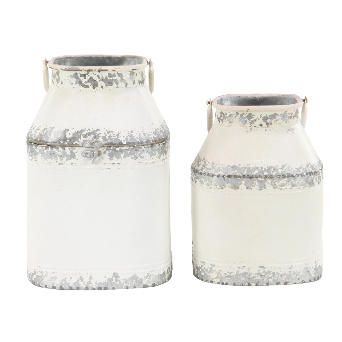 Metal Decorative Vase - Set of 2 White - Roche River Decor