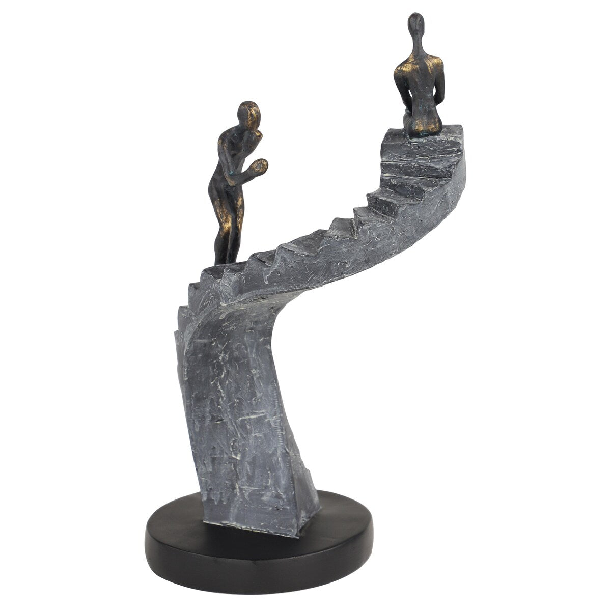 Polystone People Decorative Sculpture with Stairs - Black - Roche River Decor