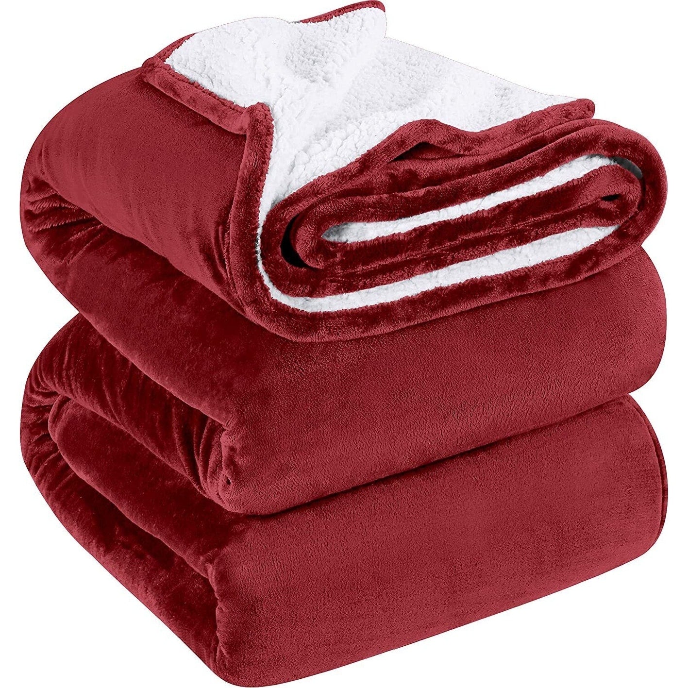 480GSM Sherpa Fleece Reversible Bed Blanket in King Size