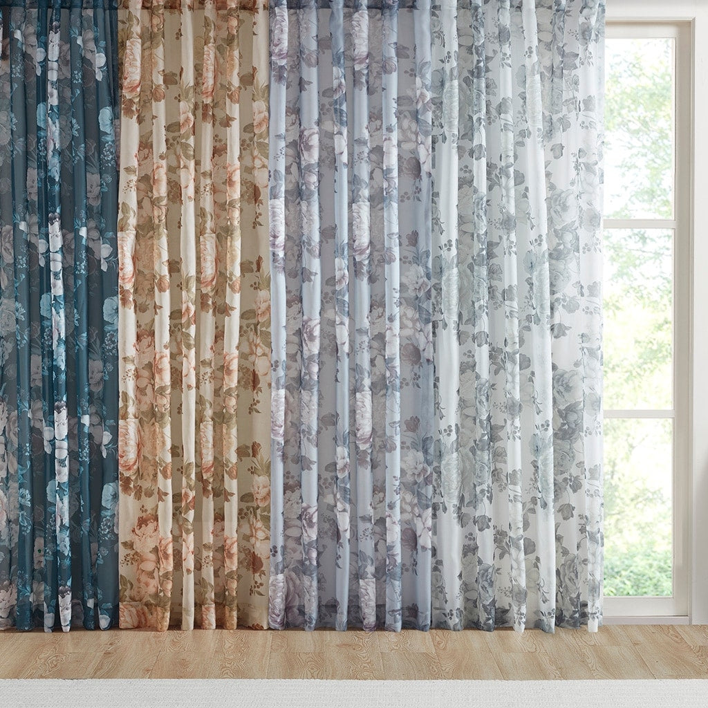 Rod Pocket and Back Tab Voile Sheer Curtain