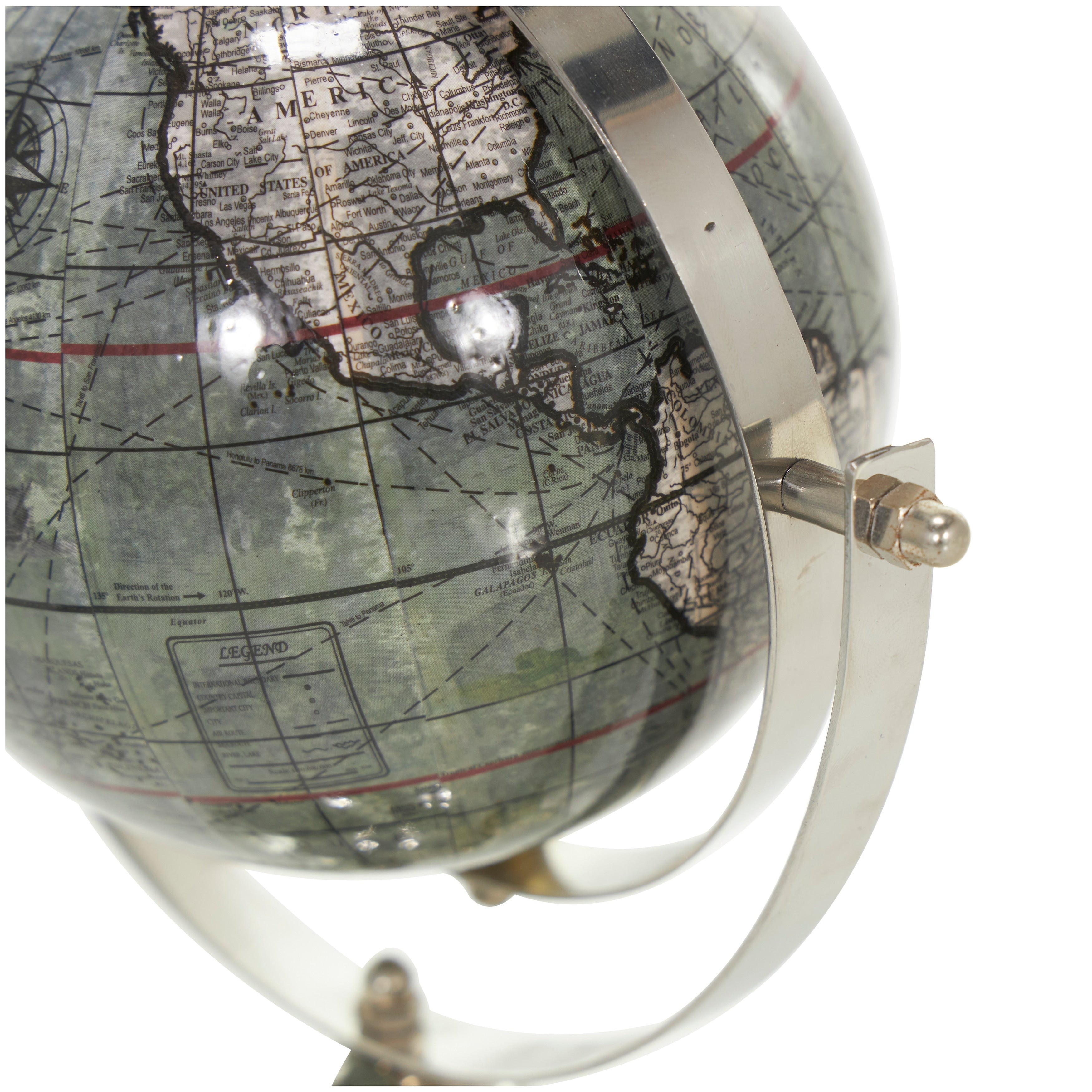 Silver Stainless Steel Metal Globe