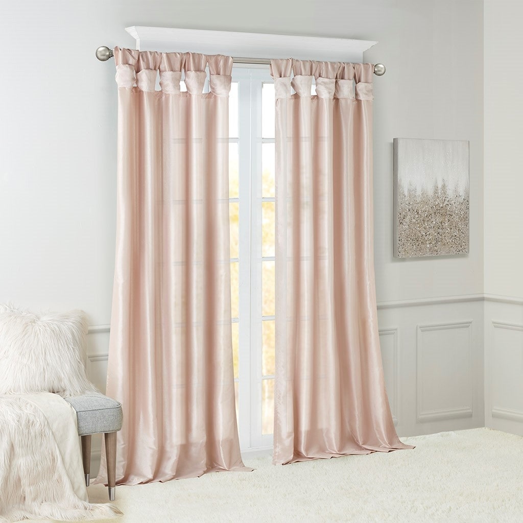 Twist Tab Lined Window Curtain Panel