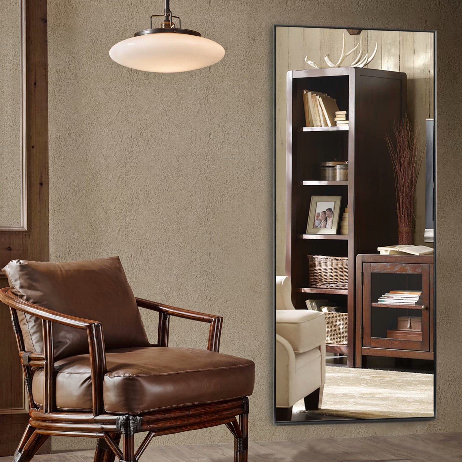Aluminum Alloy Full-length Hanging, Leaning, or Standing Mirror