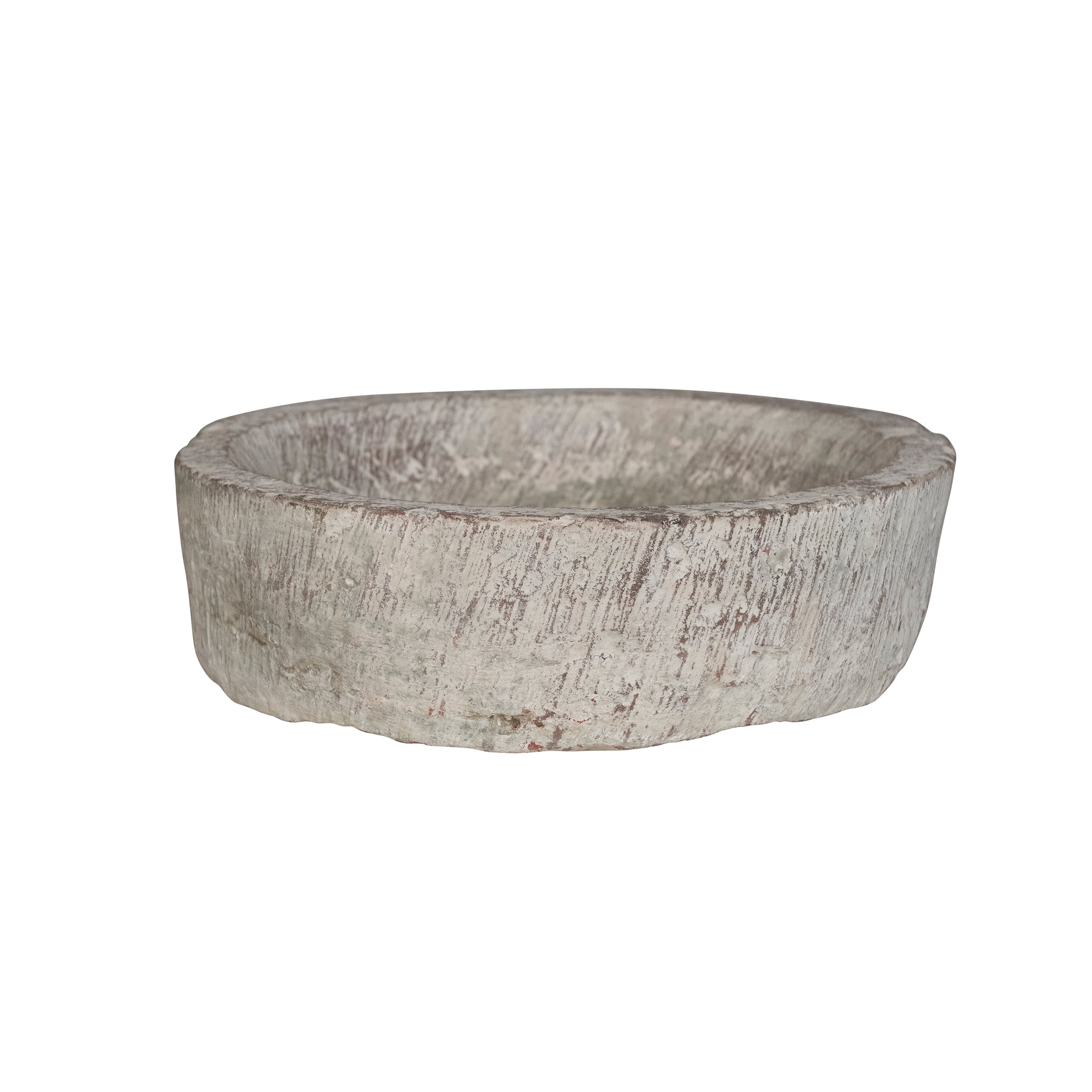 Decorative Vintage Reproduction Stone Bowl - 14.0L x 14.0W x 4.0H