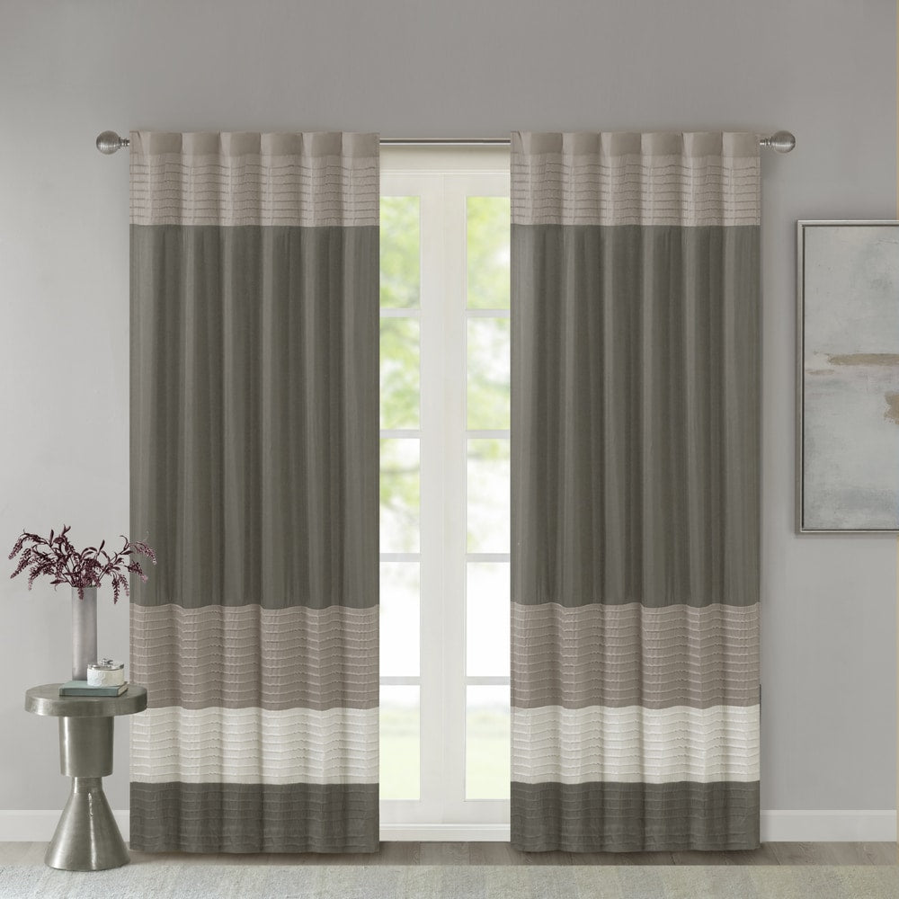 Madison Park Selma Polyoni Pintuck Single Window Curtain Panel