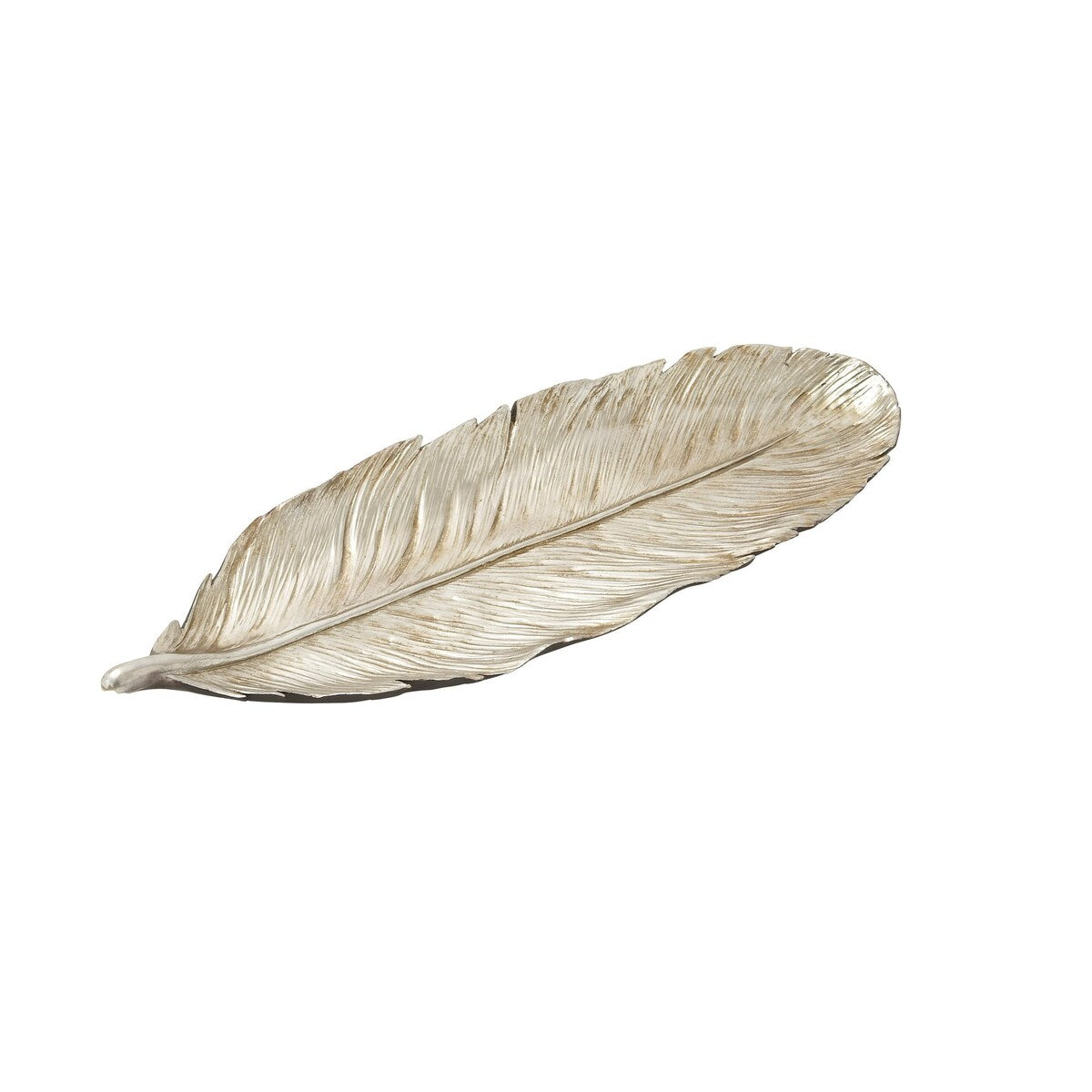 Polystone Bird Feather Decorative Decorative Bowl - Gold or Silver - Roche River Decor