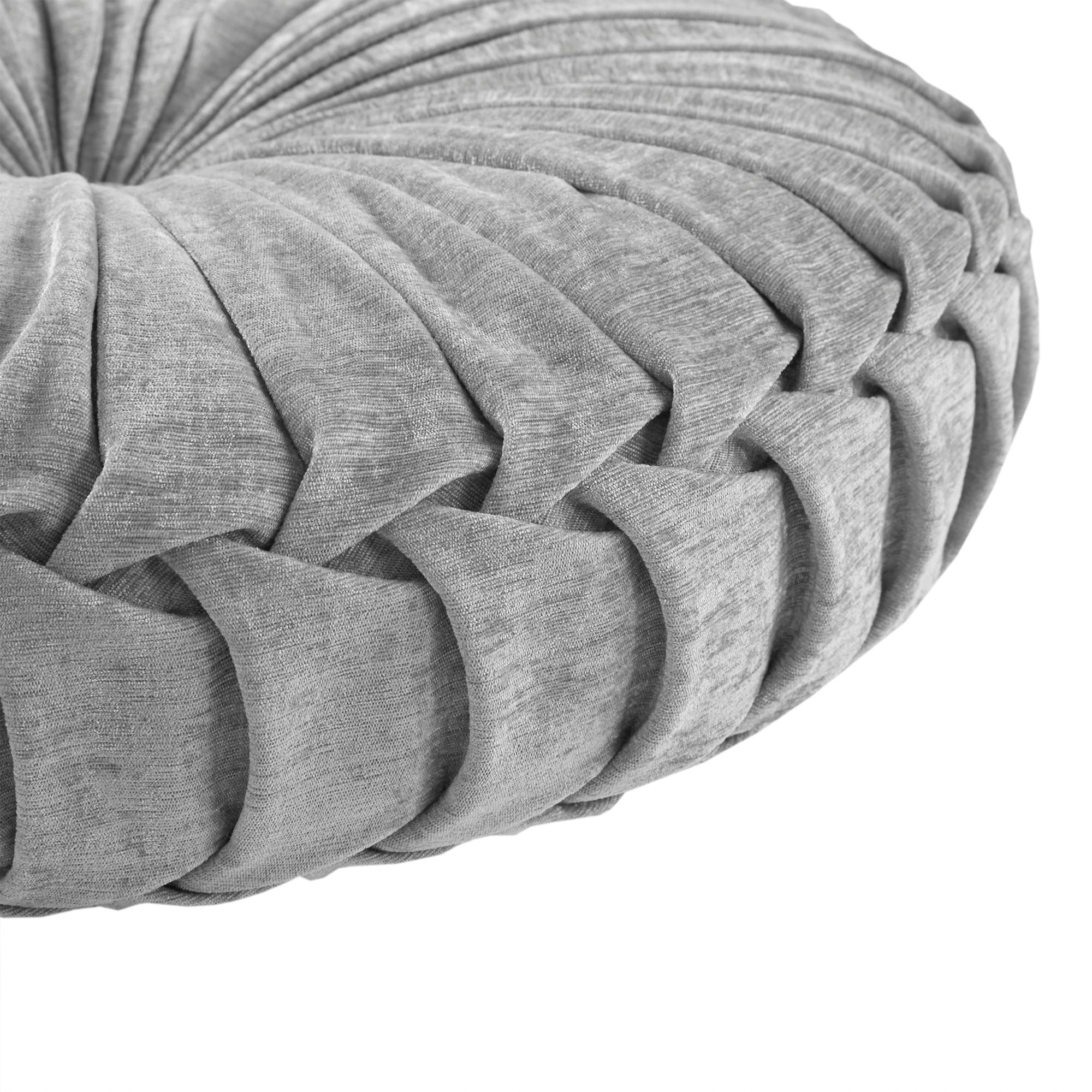 Lara Poly Chenille Round Floor Pillow Cushion by Intelligent Design