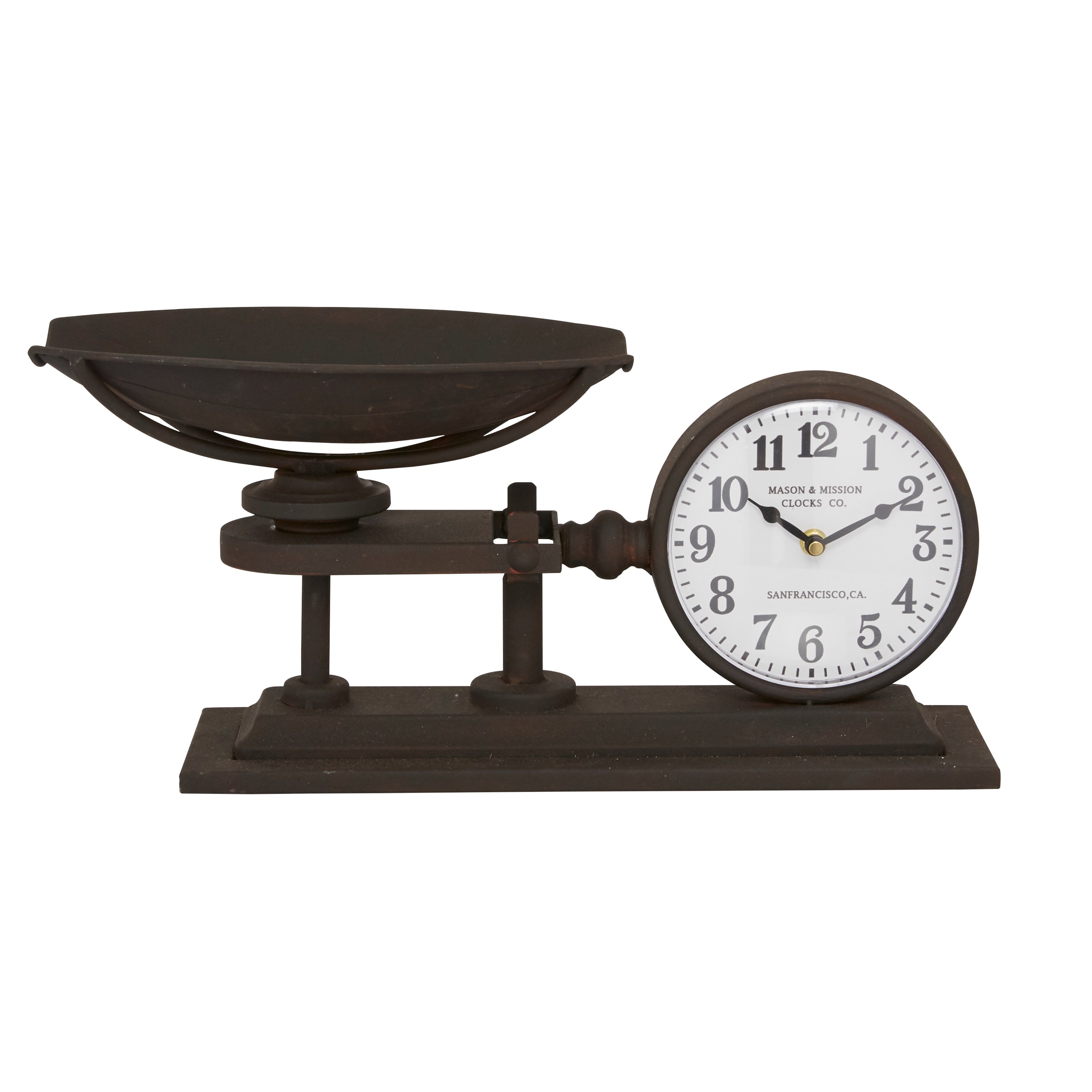 Black Iron Traditional Clock 9 x 18 x 8 - 18 x 8 x 9