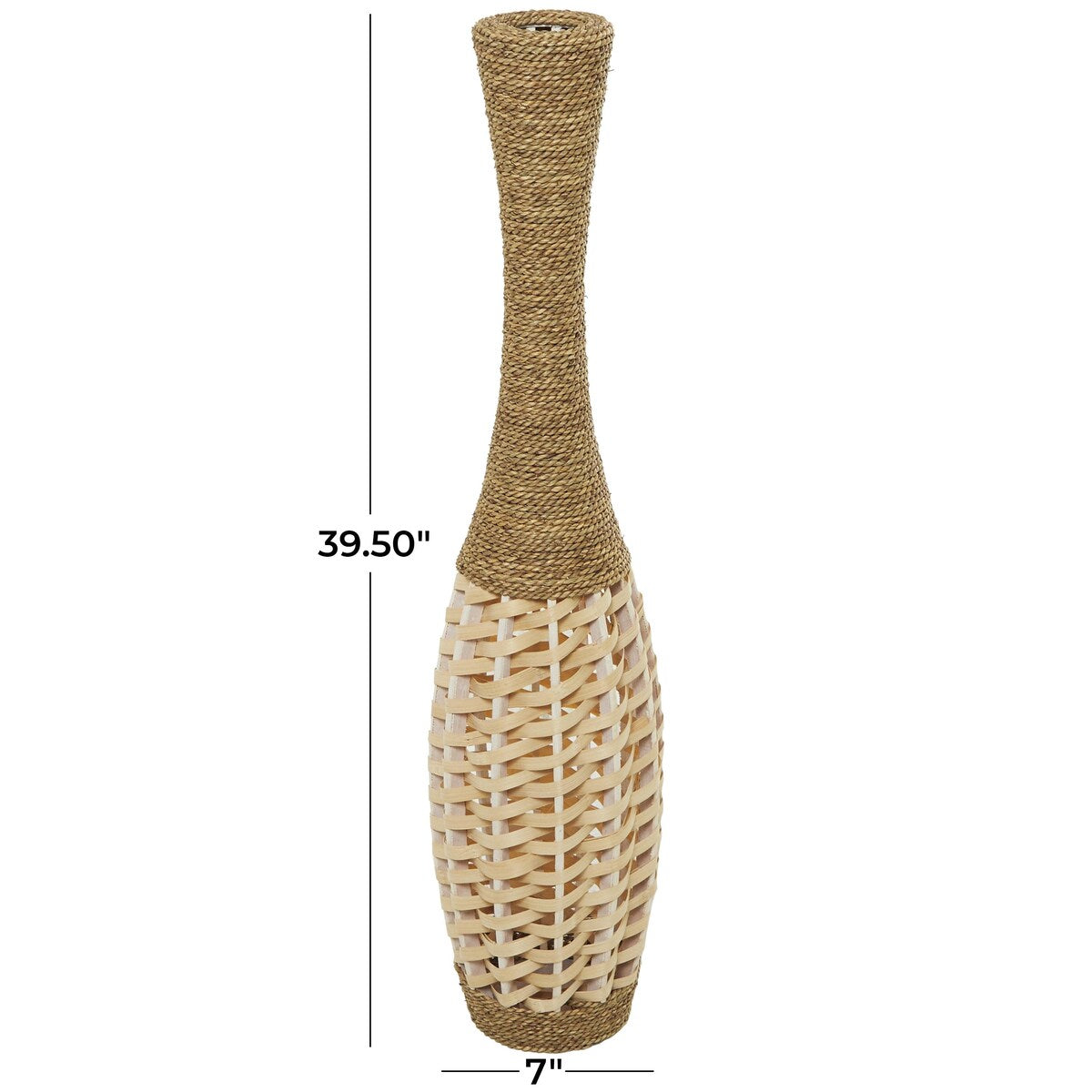 Seagrass Handmade Tall Woven Floor Decorative Vase - Brown - Roche River Decor