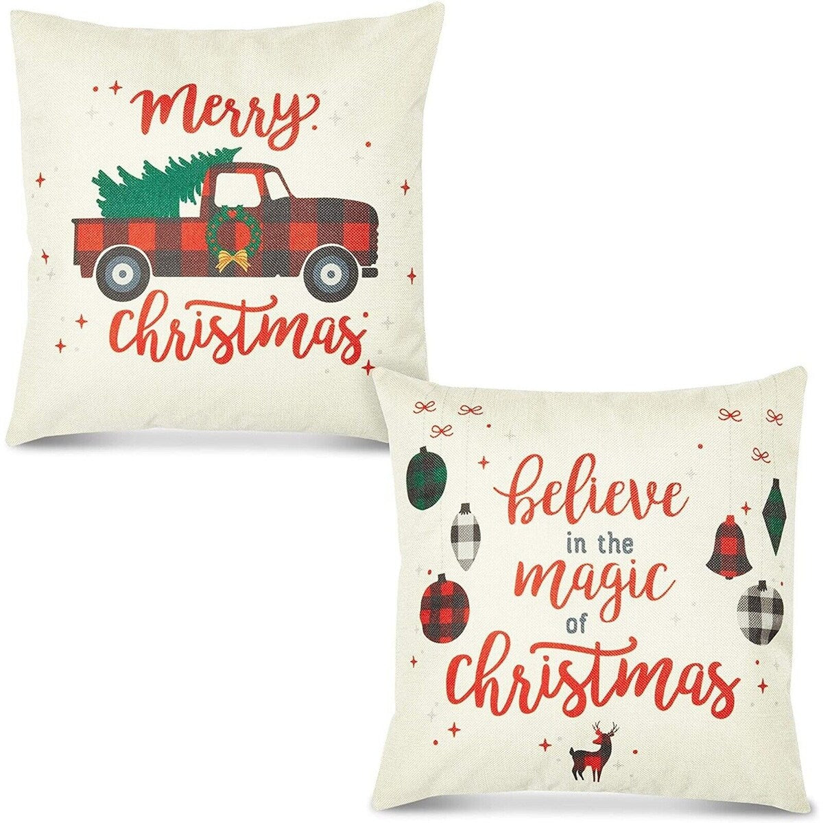 Set of 6 Christmas Throw Pillow Covers