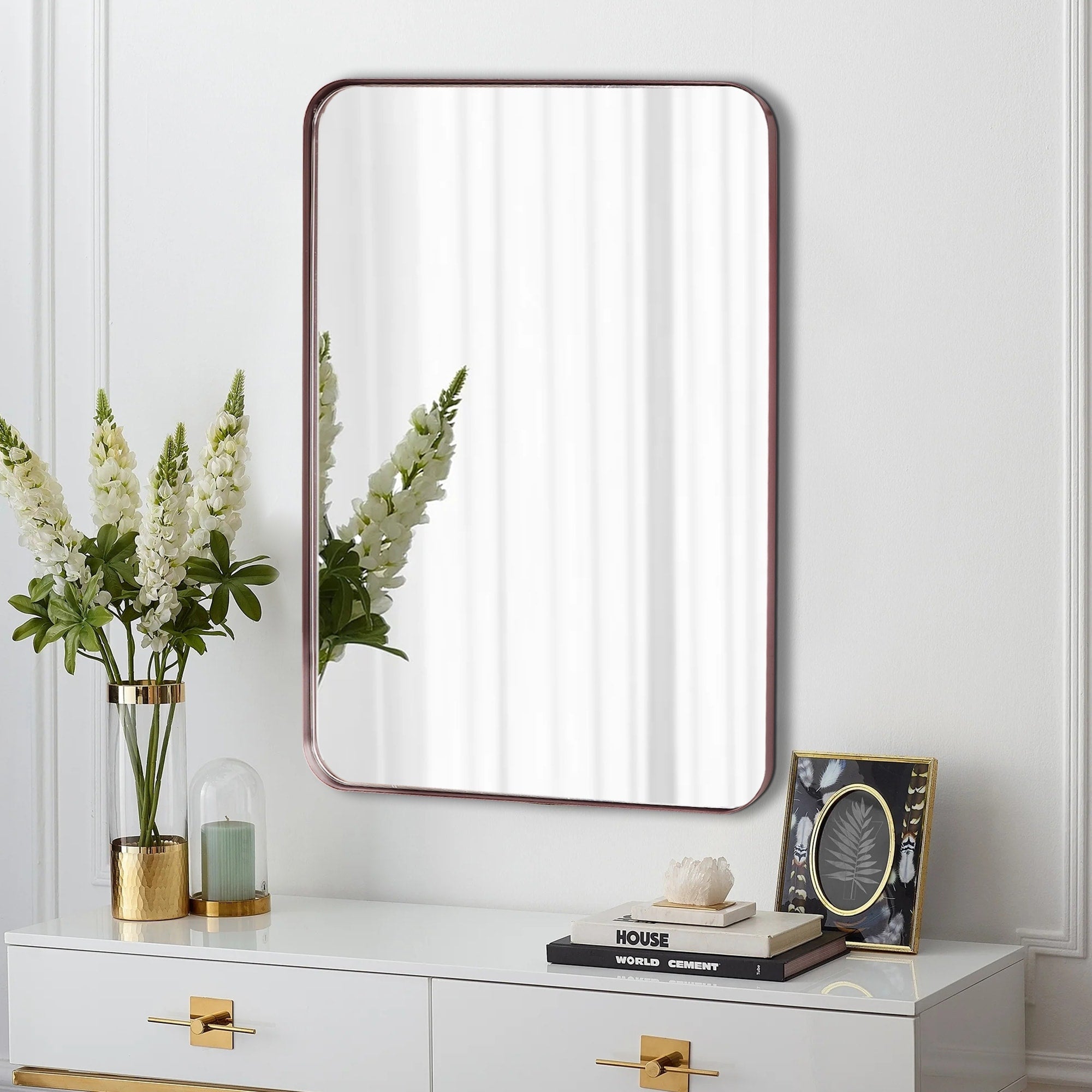 Stainless Steel Rectangular Mirror, Bathroom Mirror, Dressing Mirror, Wall Mirror, Decorative Mirror