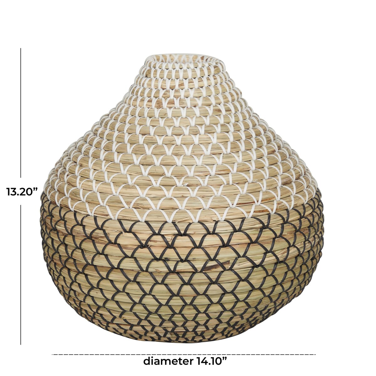 Seagrass Handmade Woven Decorative Vase - Brown - The Novogratz