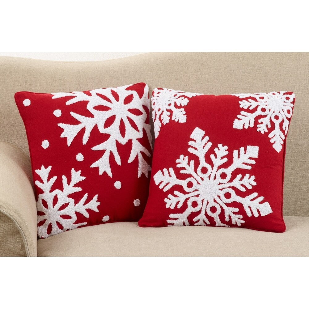 Snowflake Design Down Filled Throw Pillow