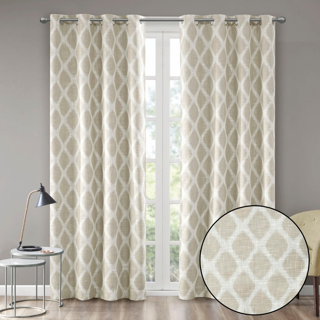 Jacquard Grommet Top Total Blackout Curtain Panel