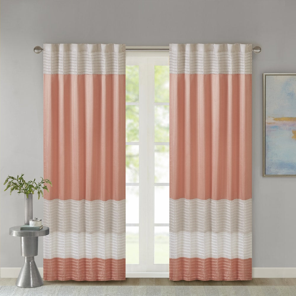 Madison Park Selma Polyoni Pintuck Single Window Curtain Panel