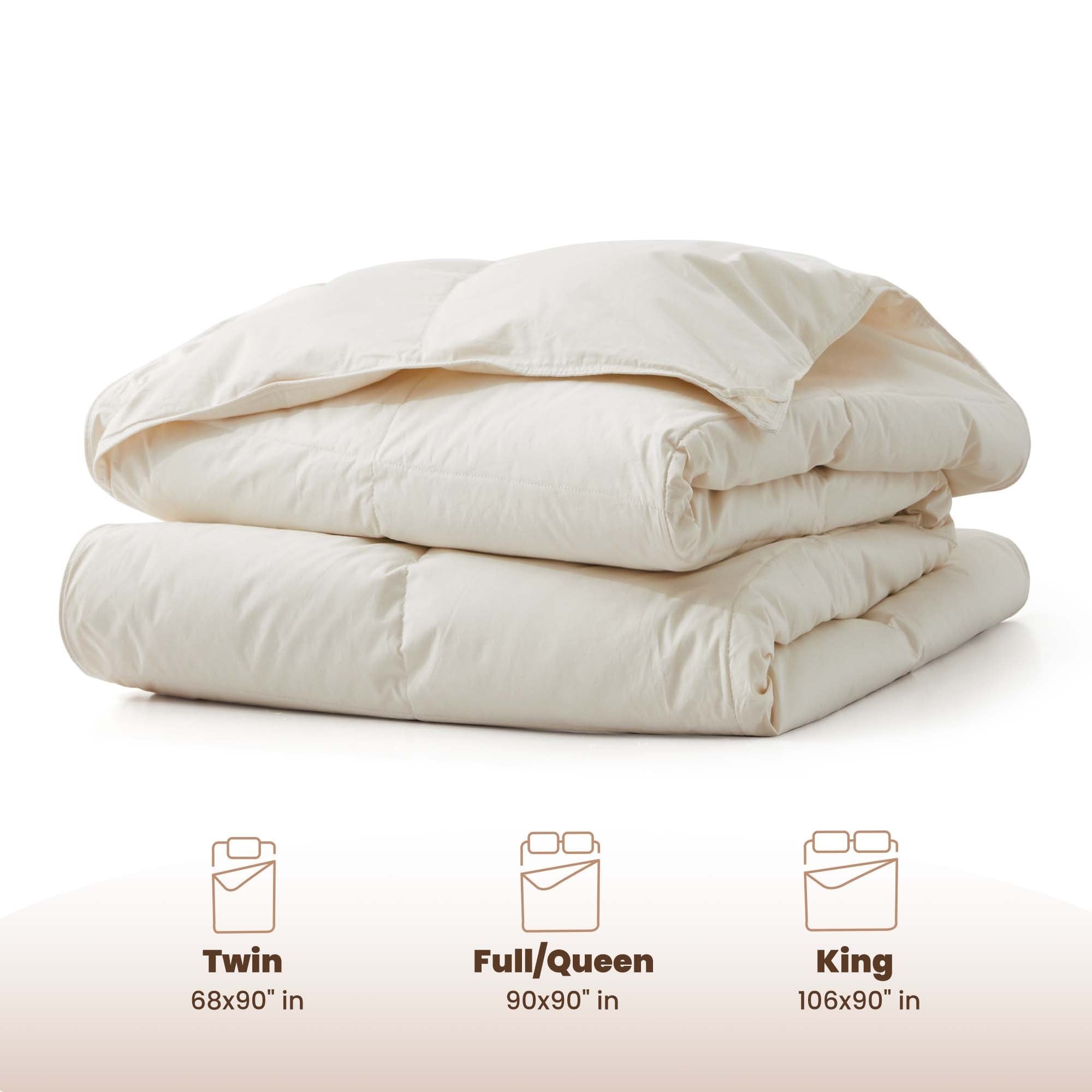 Lightweight Oversize Down Fiber Comforter Bed Blanket with 100% Organic Cotton Cover