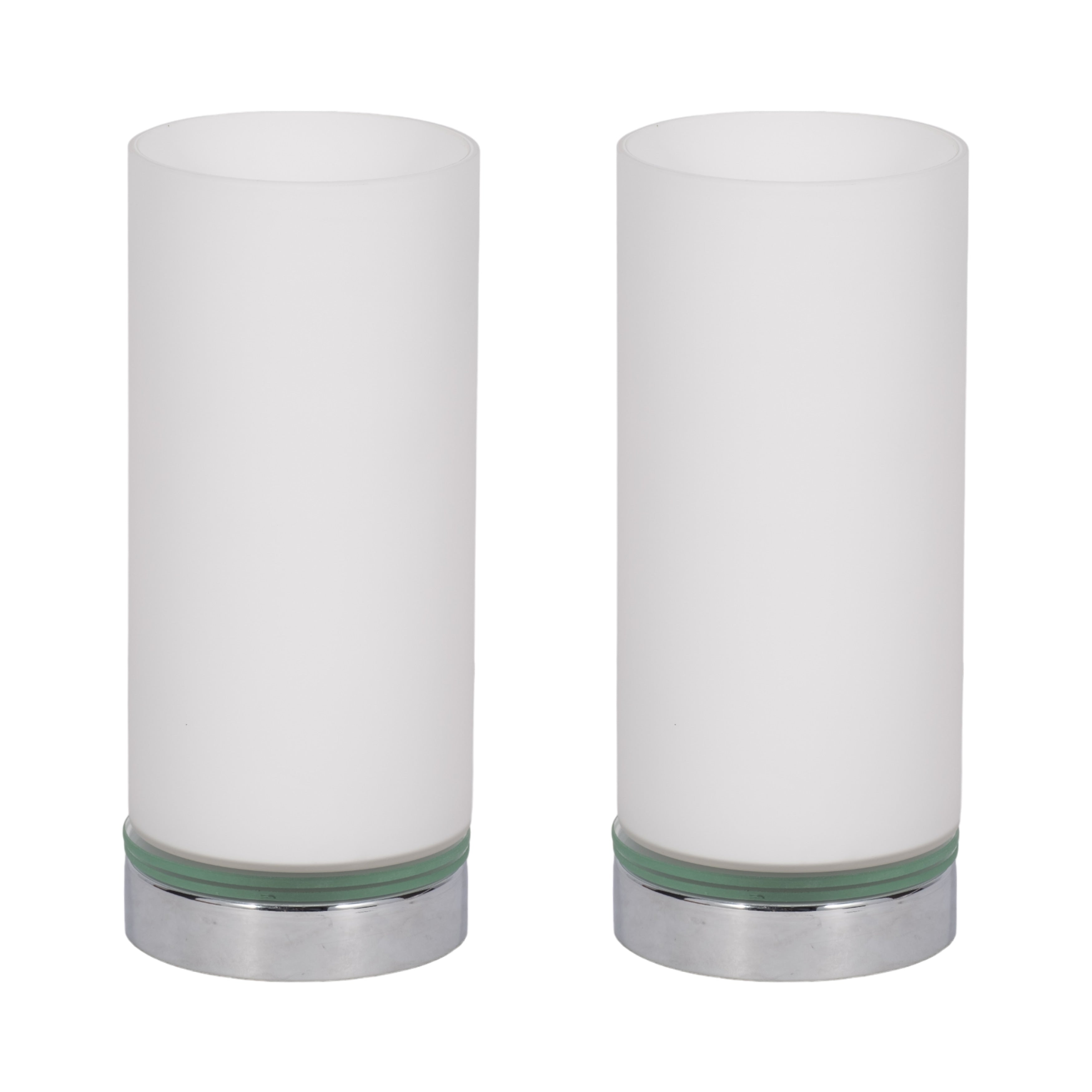 Sagebrook Home, Set of Two, 10Hx 4 Diameter, Glass Touch Table Lamps, White, Elegant Lighting for Bedroom, Bedside,