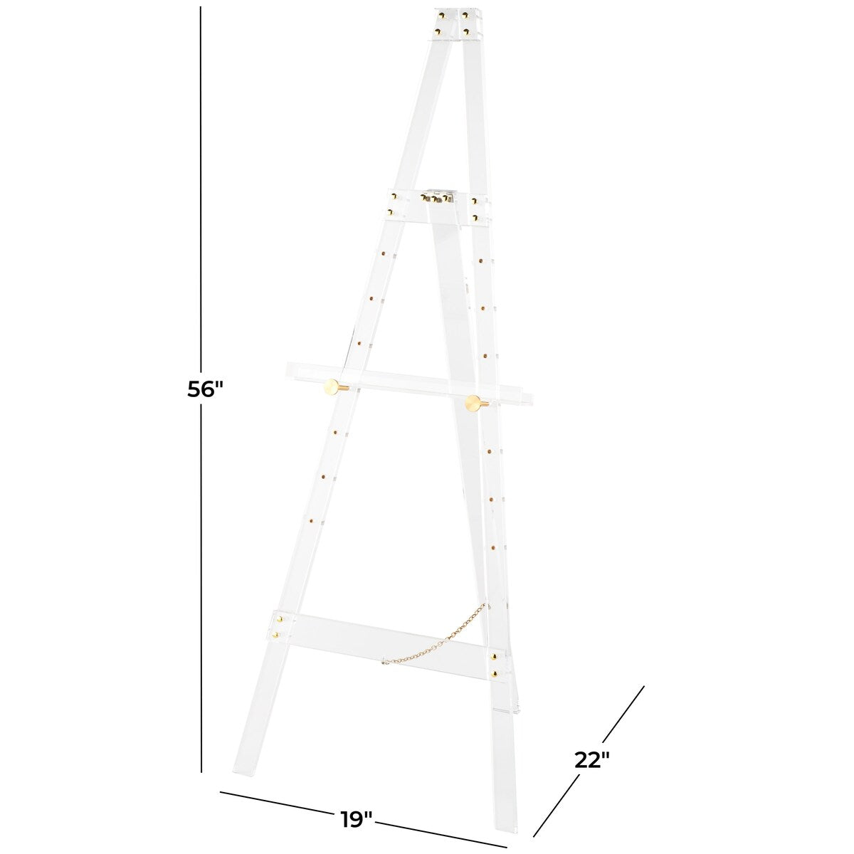 Acrylic Plastic Adjustable 7 Tier Display Easel with Silver or Gold Accents and Chain Support - Clear - Roche River Decor