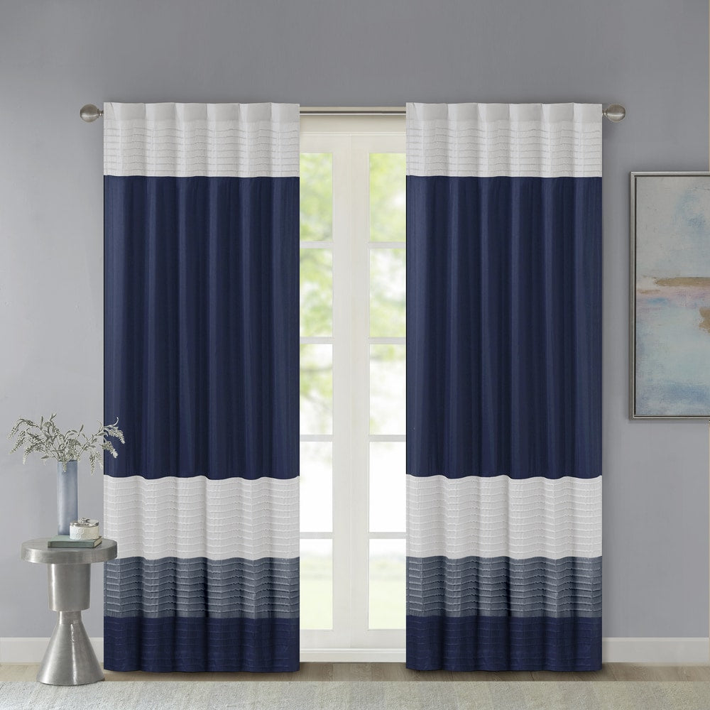 Madison Park Selma Polyoni Pintuck Single Window Curtain Panel