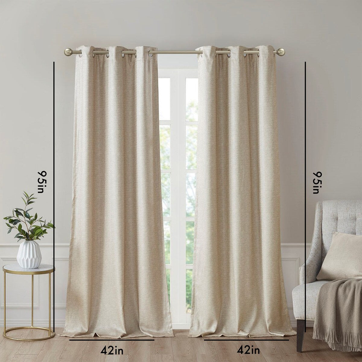 Printed Faux Silk Total Blackout Curtain Panel Pair