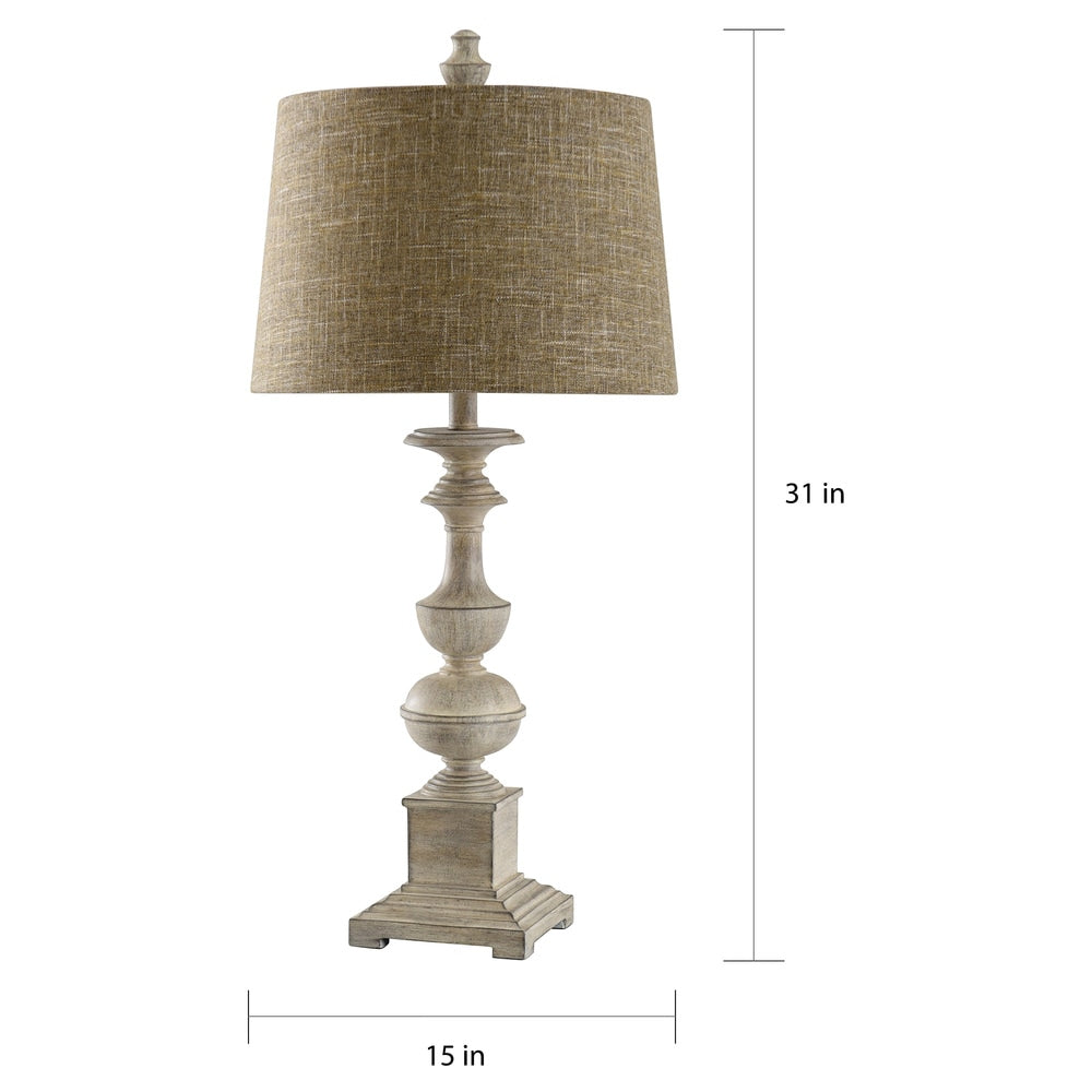 The Gray Barn Willowsun Distressed Off White Candlestick Footed Table Lamp