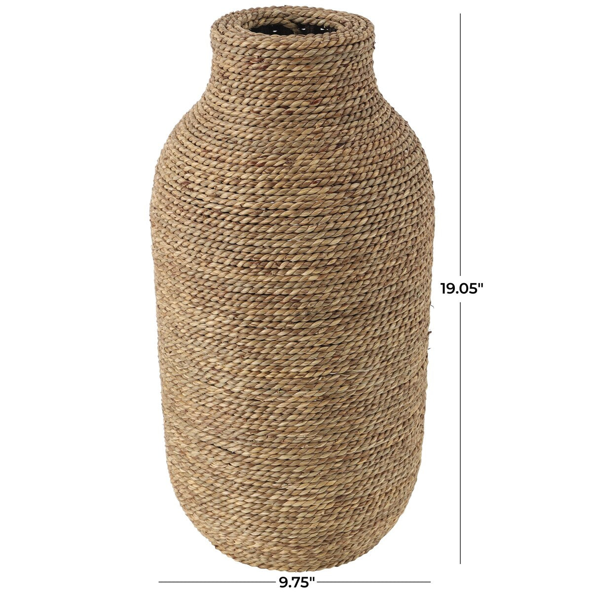 Seagrass Handmade Wrapped Decorative Vase - Brown - Roche River Decor