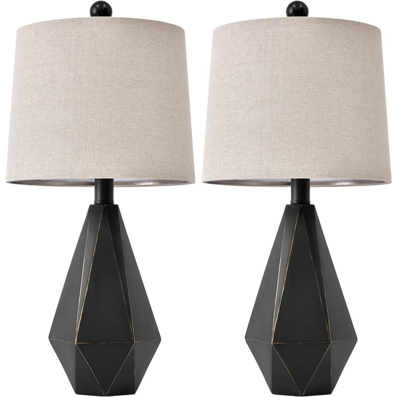 20.25 Table Lamp Set of 2 Contemporary Classic Nightstand Lamps - 20.25‘’ Small Size