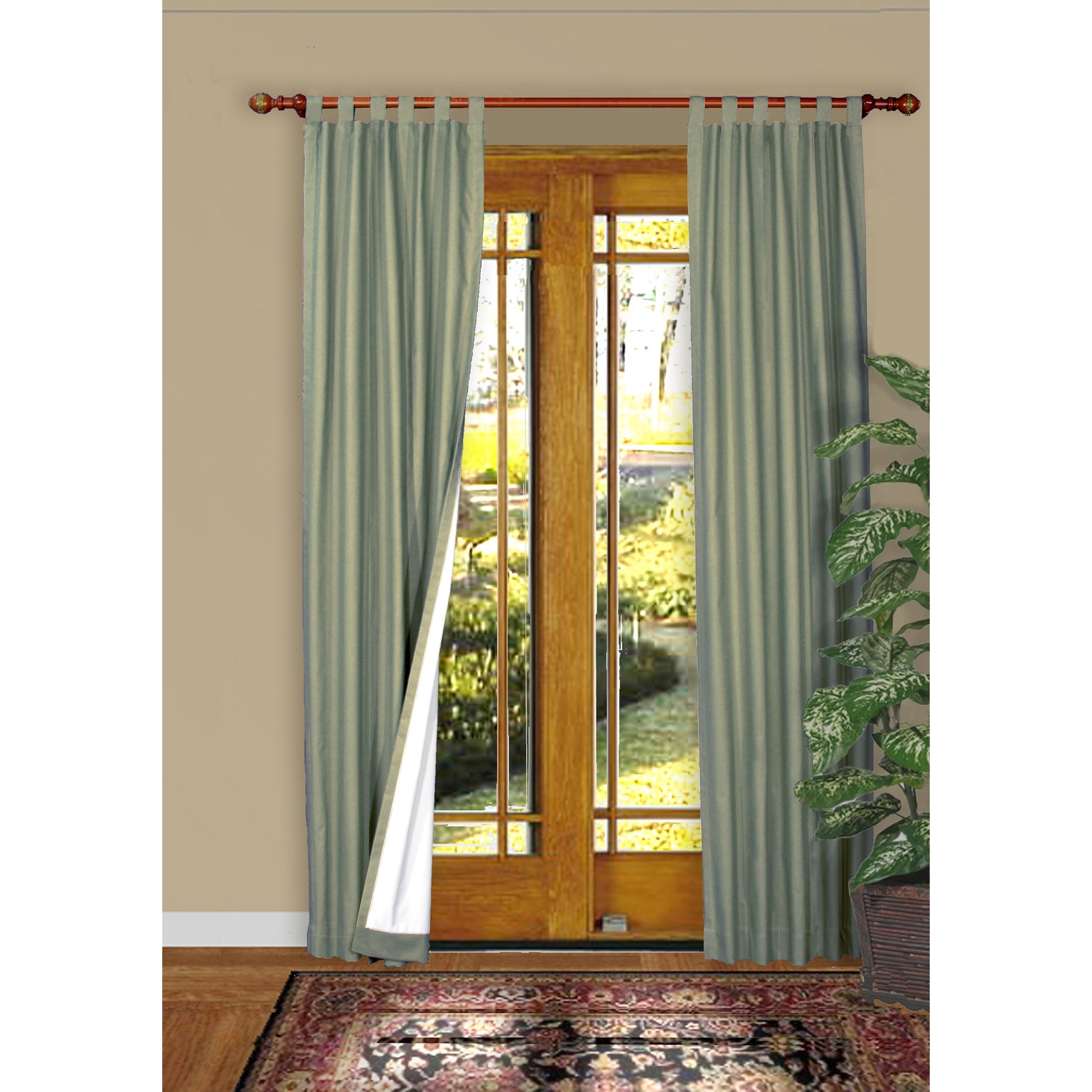 ThermaLogic Weathermate Insulated Cotton Tab Top Curtain Panel - Pair