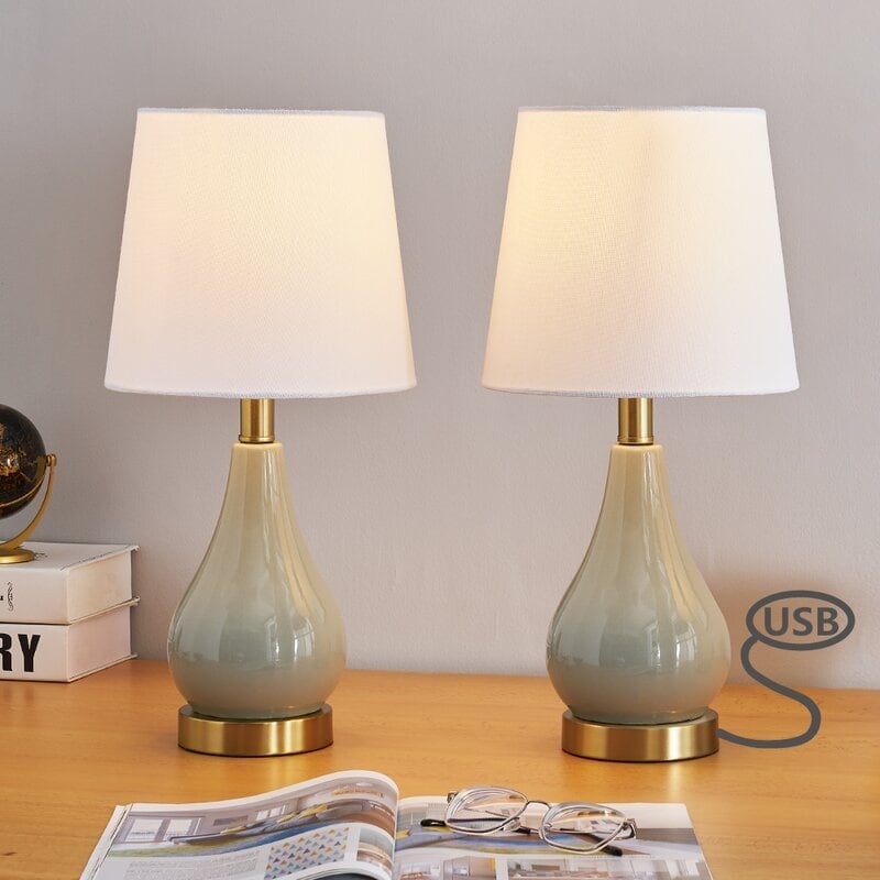 17.5 Table Lamp Set with USB (Set of 2)