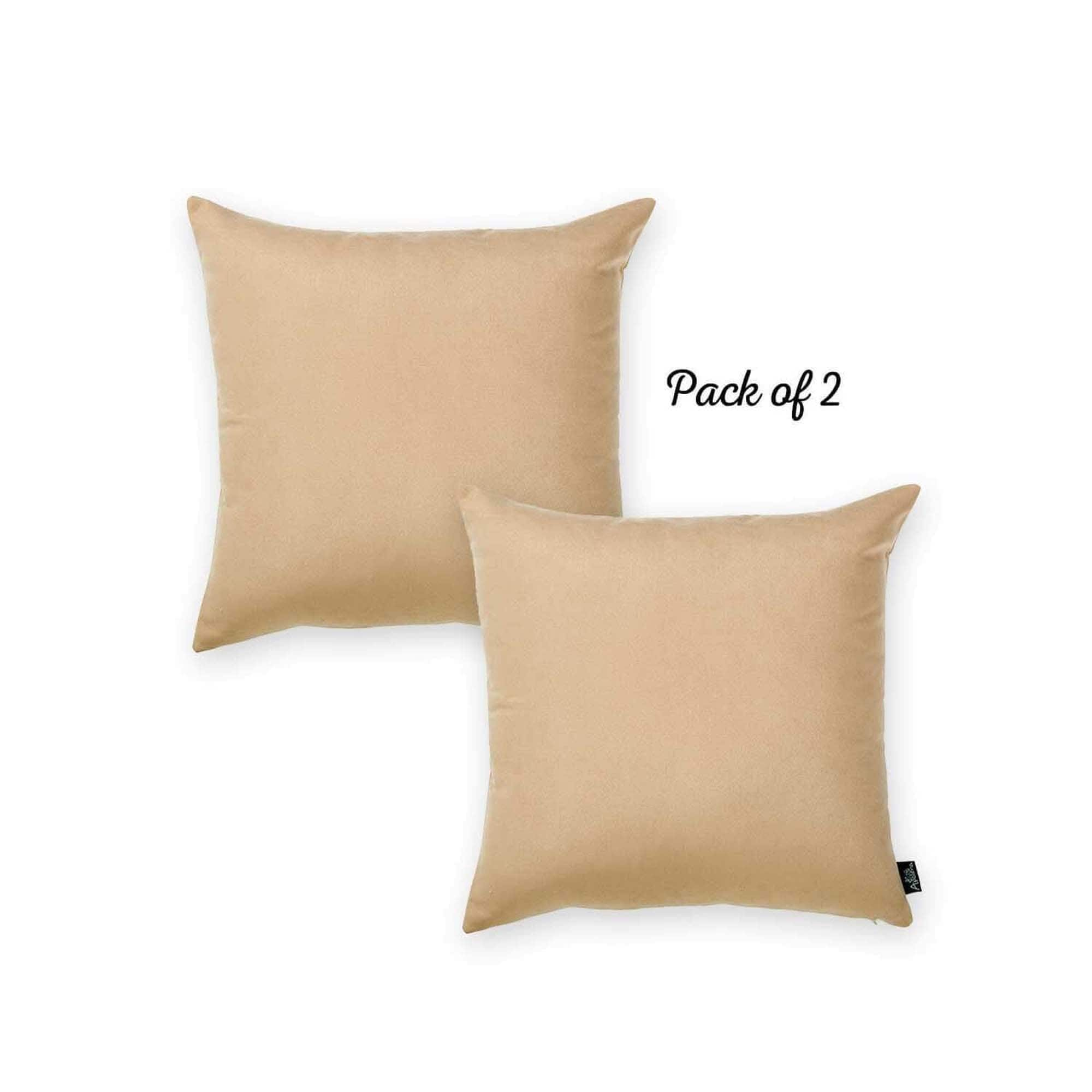 Honey Set of 2 Decorative Throw Pillow Cover Solid Color