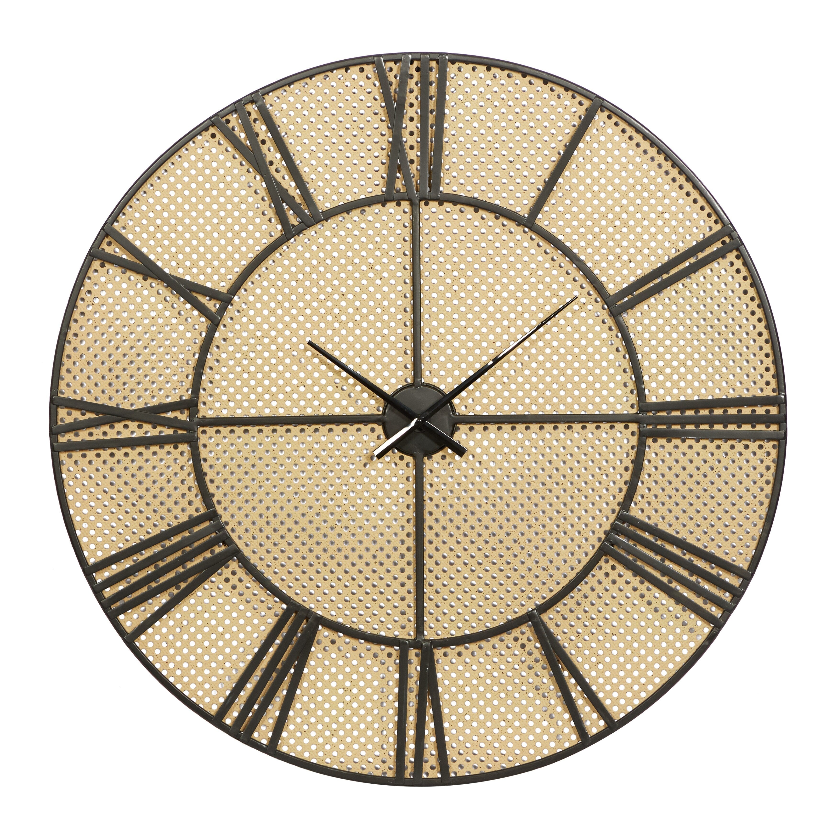Brown Metal Traditional Wall Clock 35 x 35 x 3 - 35 x 3 x 35