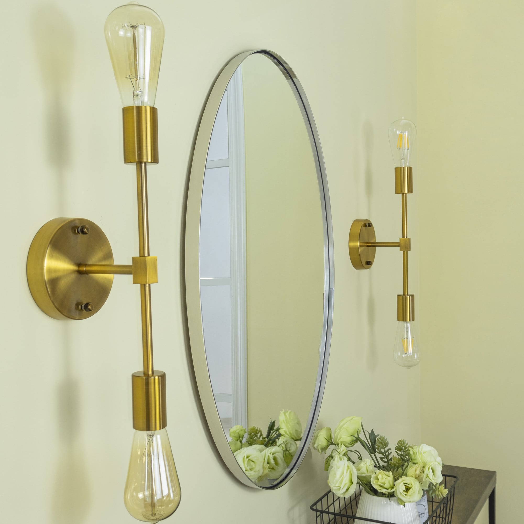 TEHOME Javell Oval Metal Wall Mirror