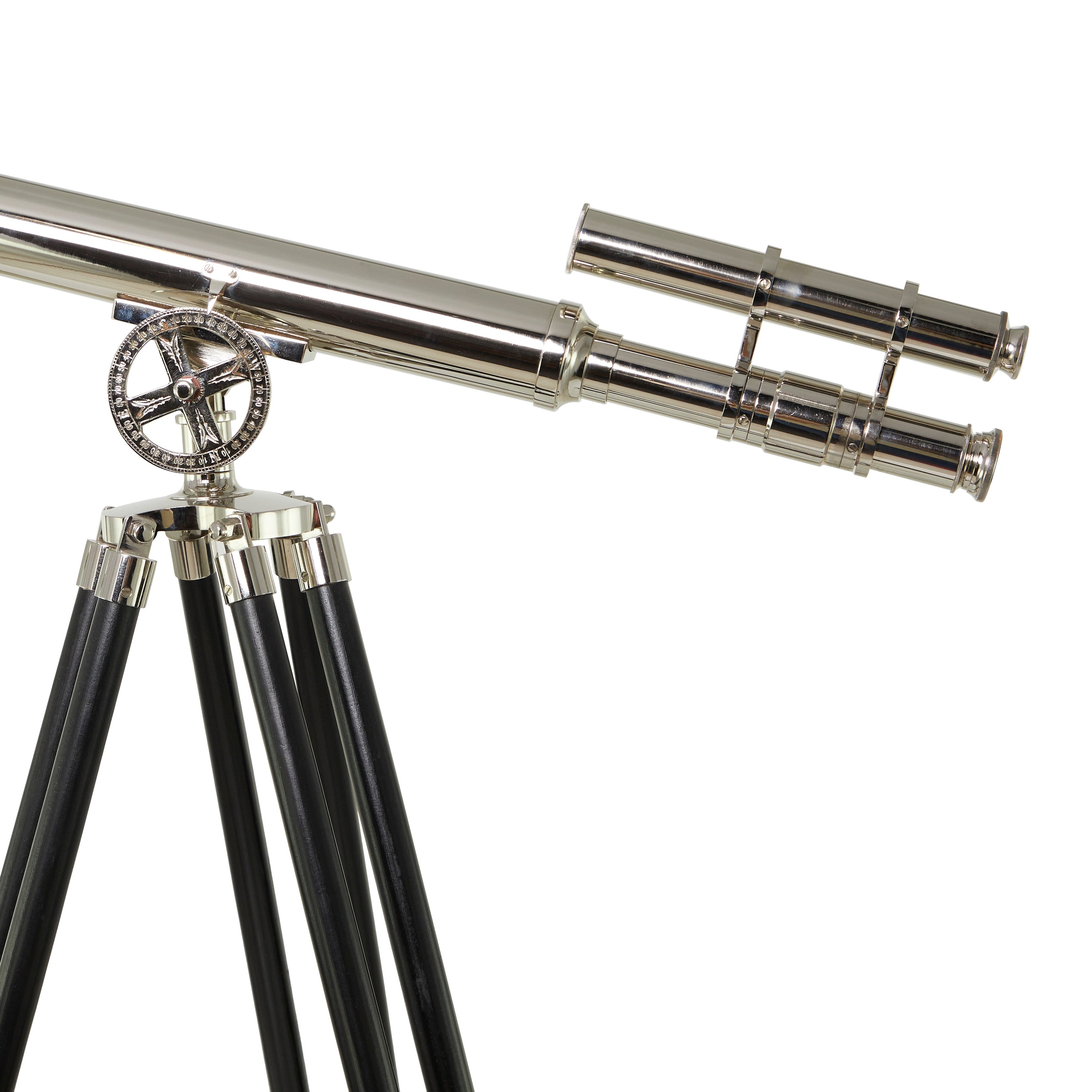 Polished Vintage Metal Telescope - Silver, Gold, Brass